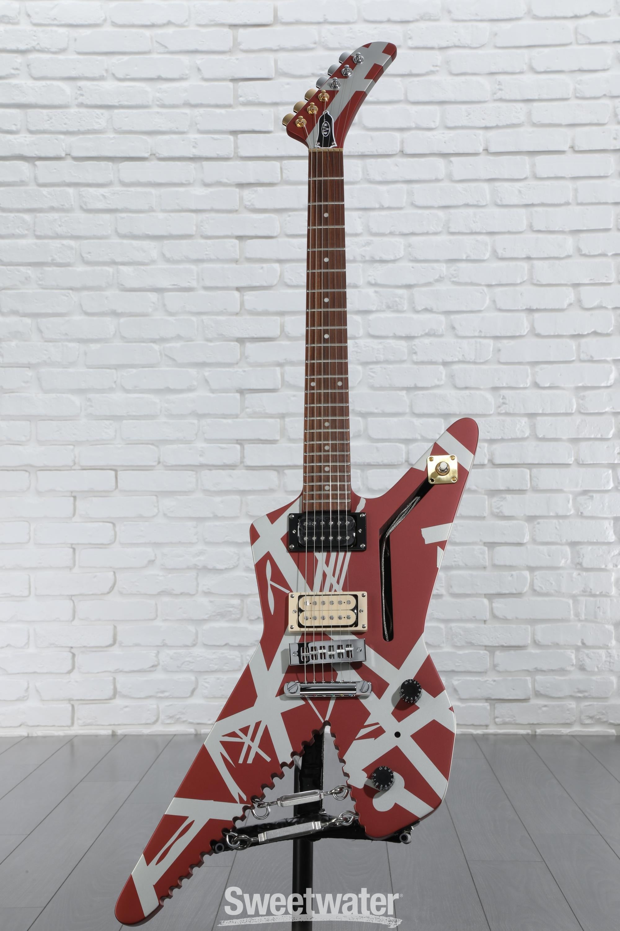 EVH Striped Series Shark Electric Guitar - Burgundy Red with