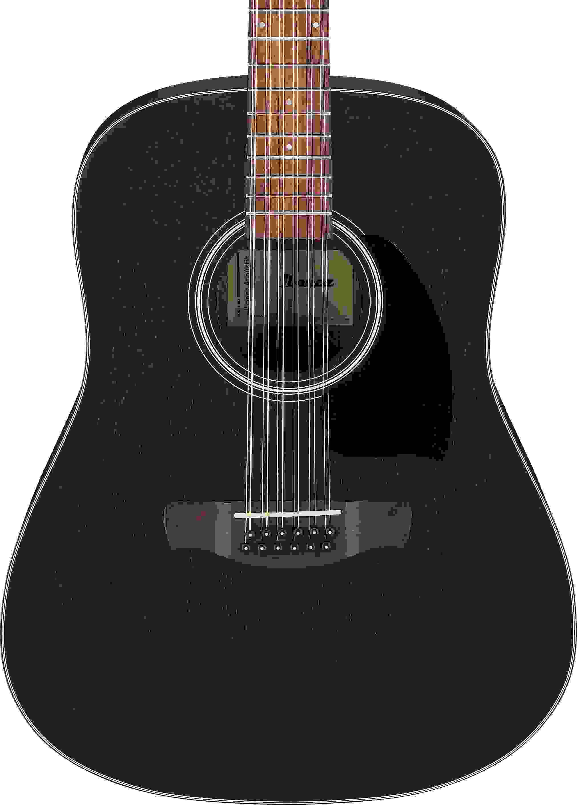 Ibanez PF5412 12-string Acoustic Guitar - Open-pore Weathered Black