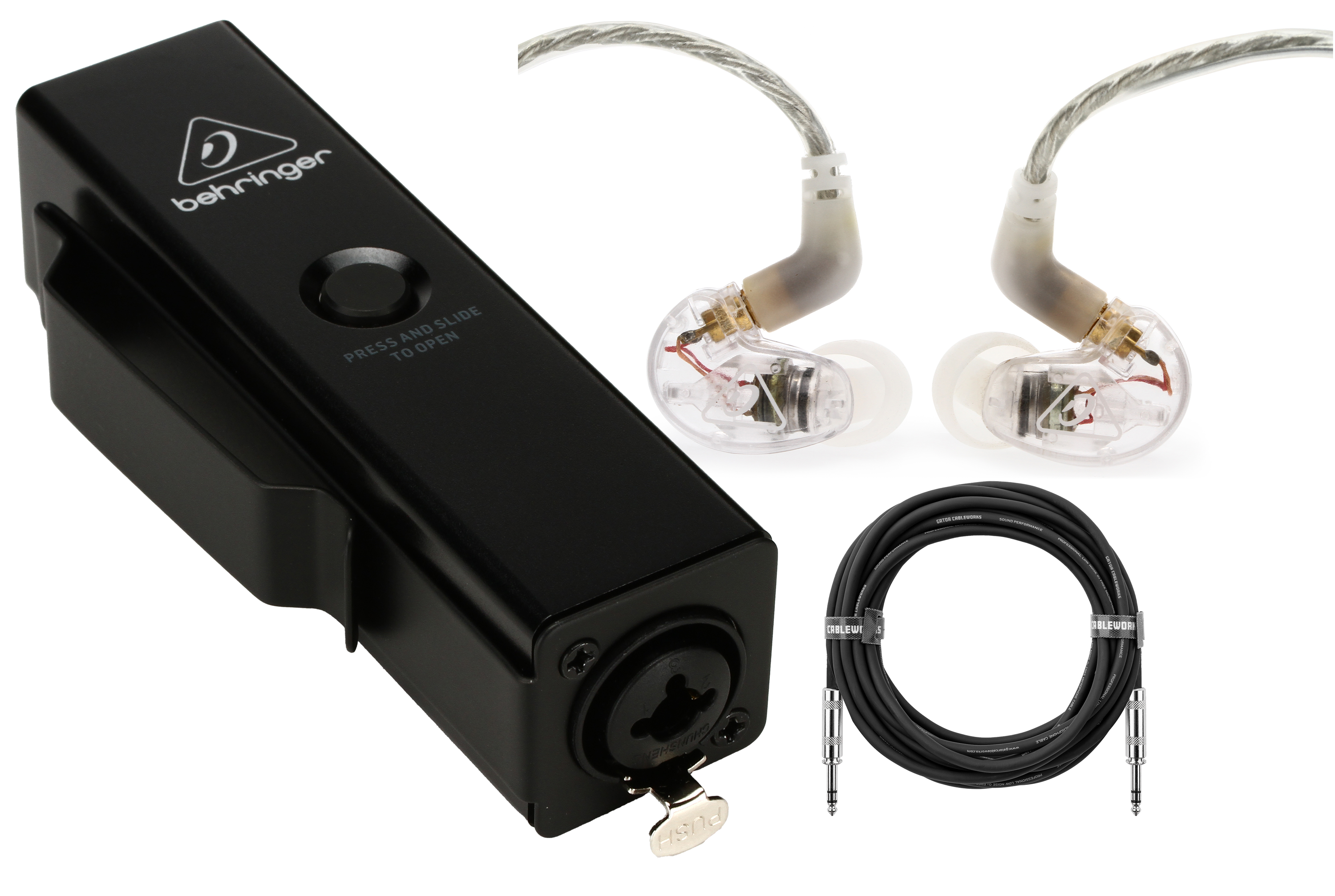 Behringer P2 Ultra-Compact Personal In-Ear Monitor Amplifier with Earphones Bundle