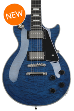 Photo of Epiphone Les Paul Custom Electric Guitar - Viper Blue, Sweetwater Exclusive