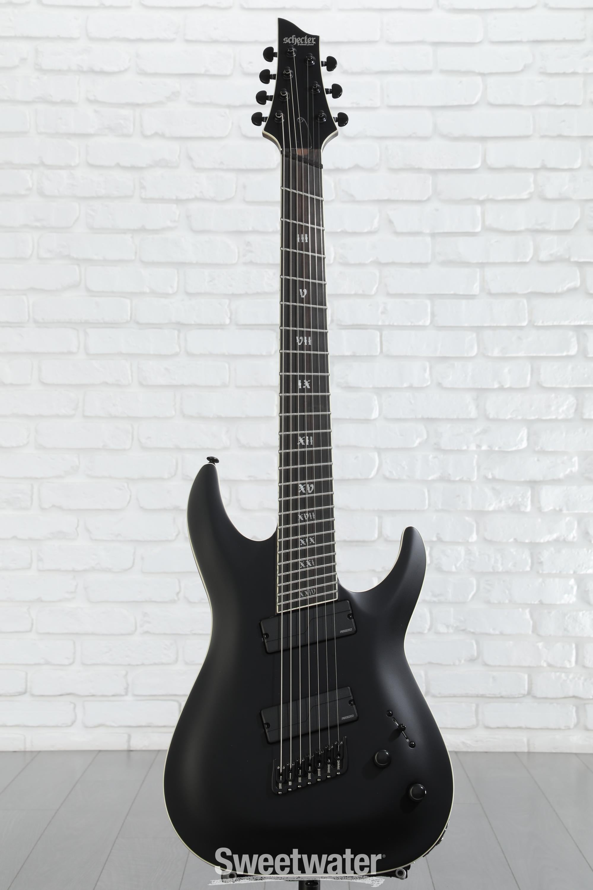 Schecter C-7 Multi-scale SLS Elite Evil Twin 7-string Electric Guitar - Satin Black