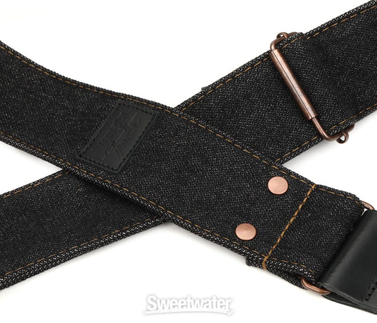 Black Leather Zuma + Heartland Guitar Strap