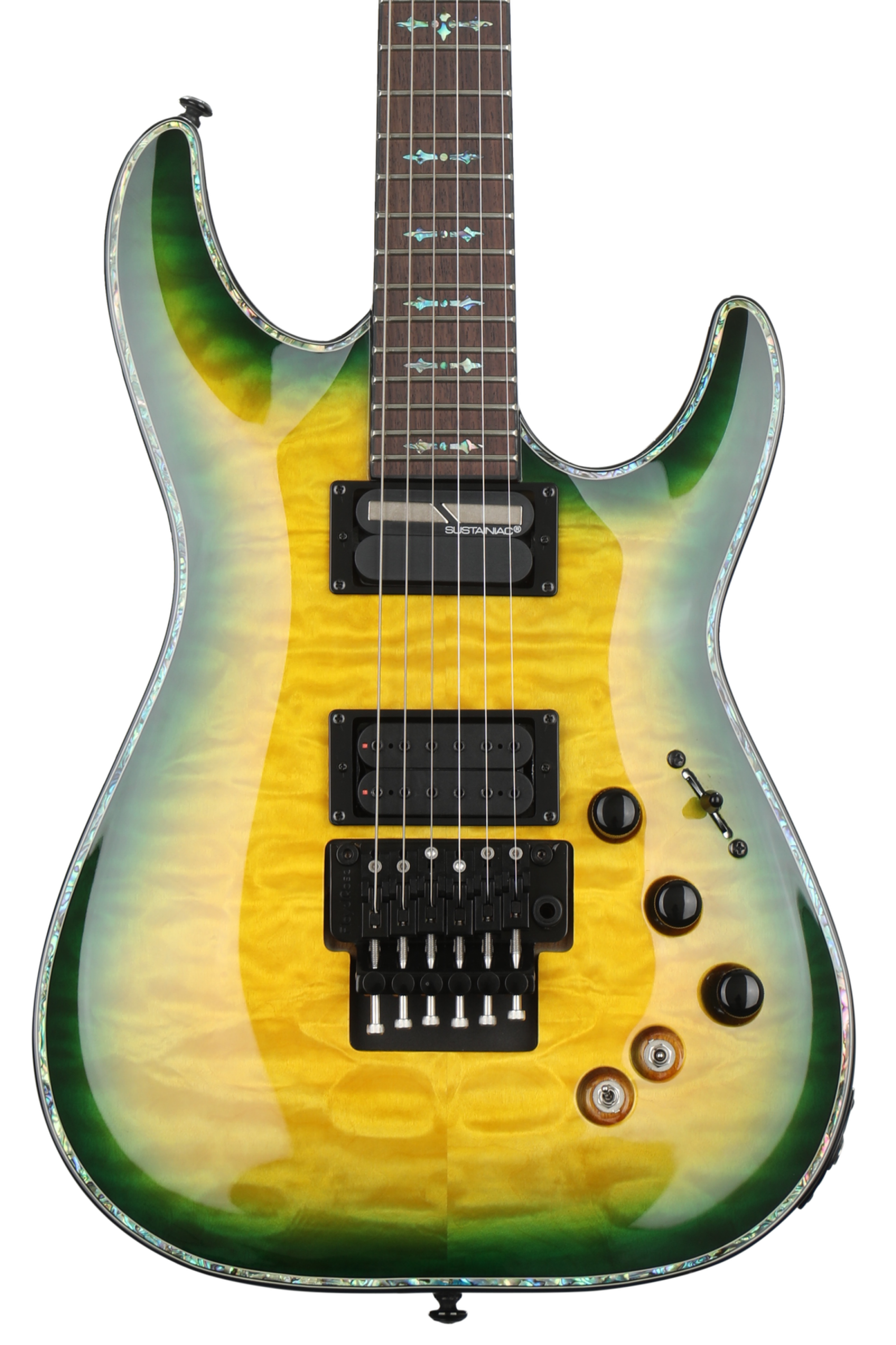 Schecter Hellraiser C-1 Floyd Rose Passive with Sustainiac - Dragon Burst