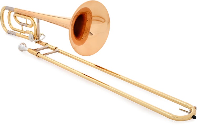 Yamaha YSL-448G Intermediate Trombone - F-Attachment - Clear Lacquer - Gold  Brass Bell