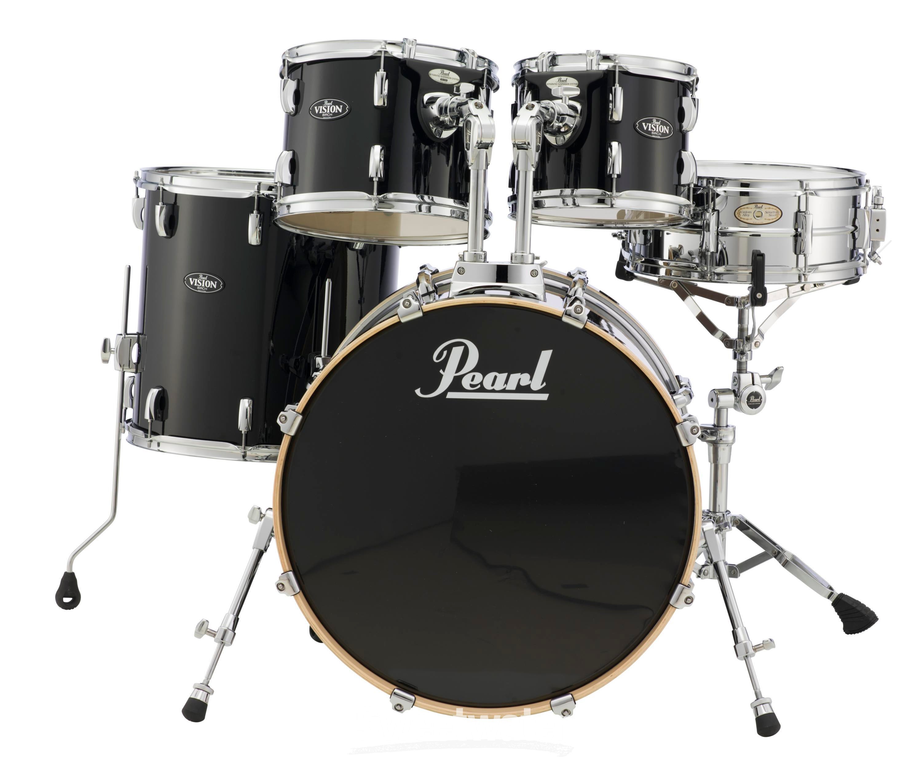 Pearl Vision Birch VBL 5-piece Drum Kit - Black Ice | Sweetwater