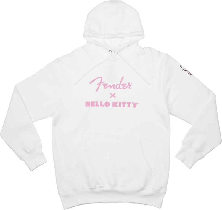 Fender x Hello Kitty Logo Hoodie - White, Large | Sweetwater