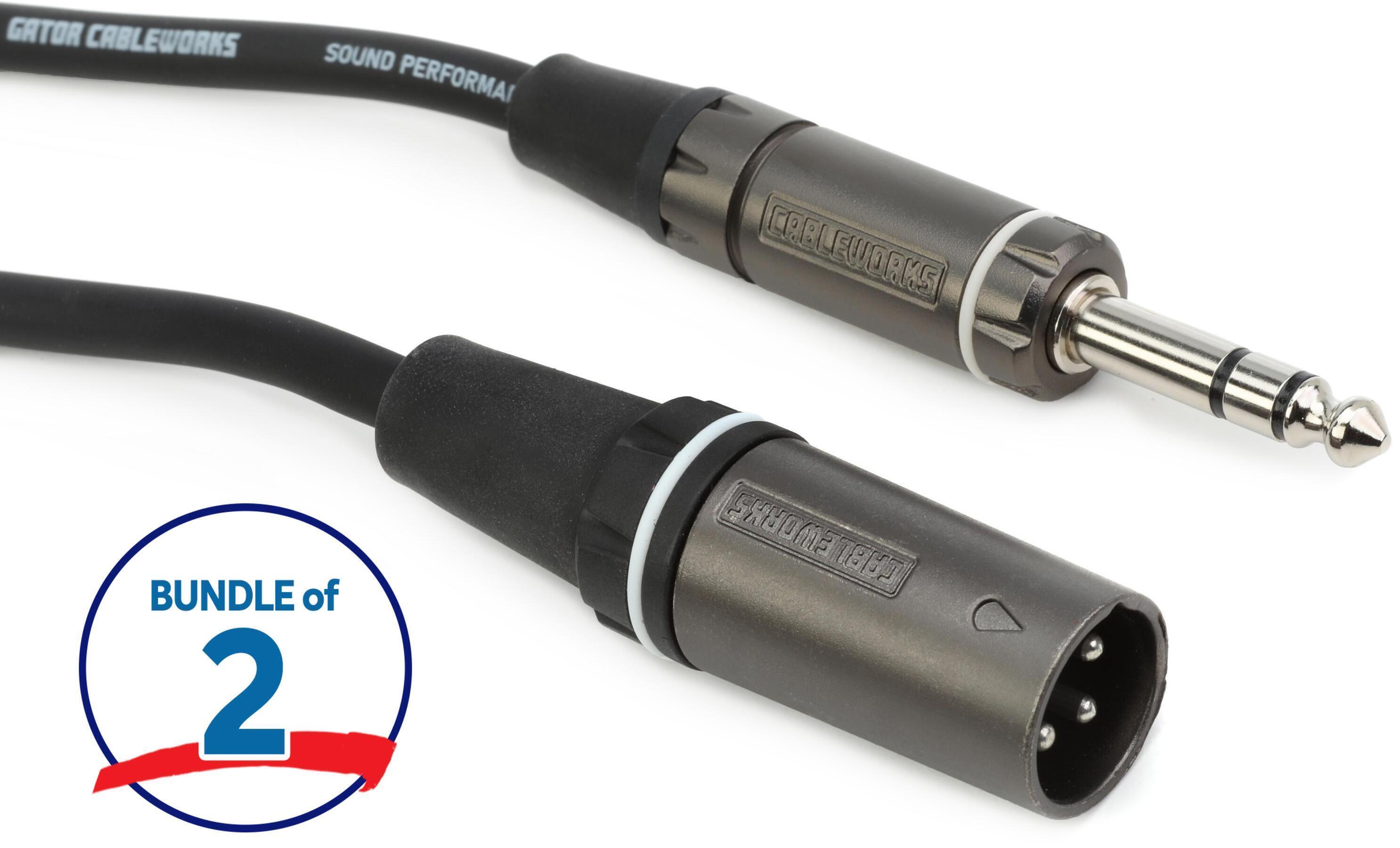 Photo of Gator Cableworks Composer Series XLR Male to TRS Male Cable - 1.5 foot (2-pack)