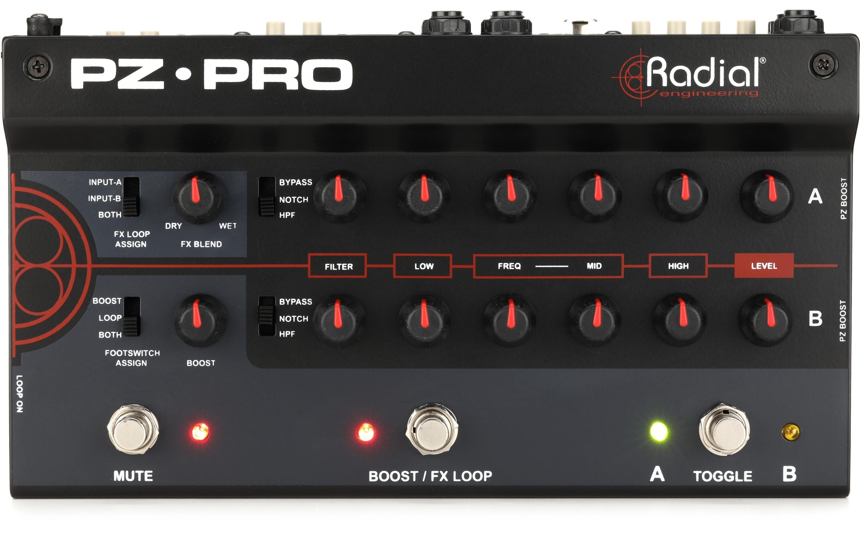 Radial PZ-Pro 2-channel Acoustic Preamp Pedal | Sweetwater