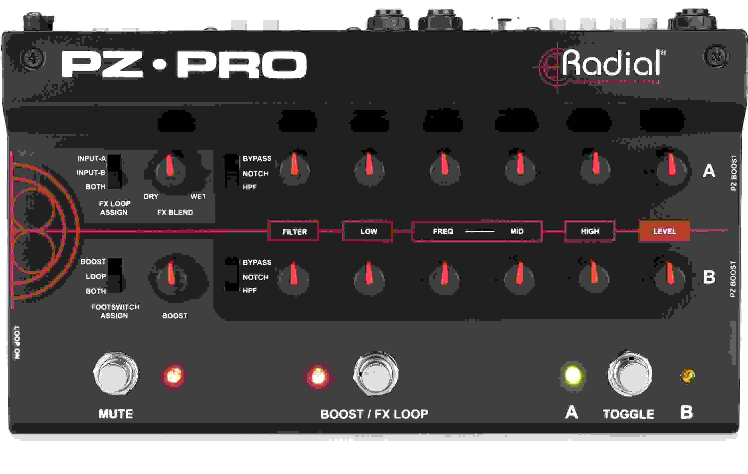 Radial PZPro 2channel Acoustic Preamp Pedal Sweetwater