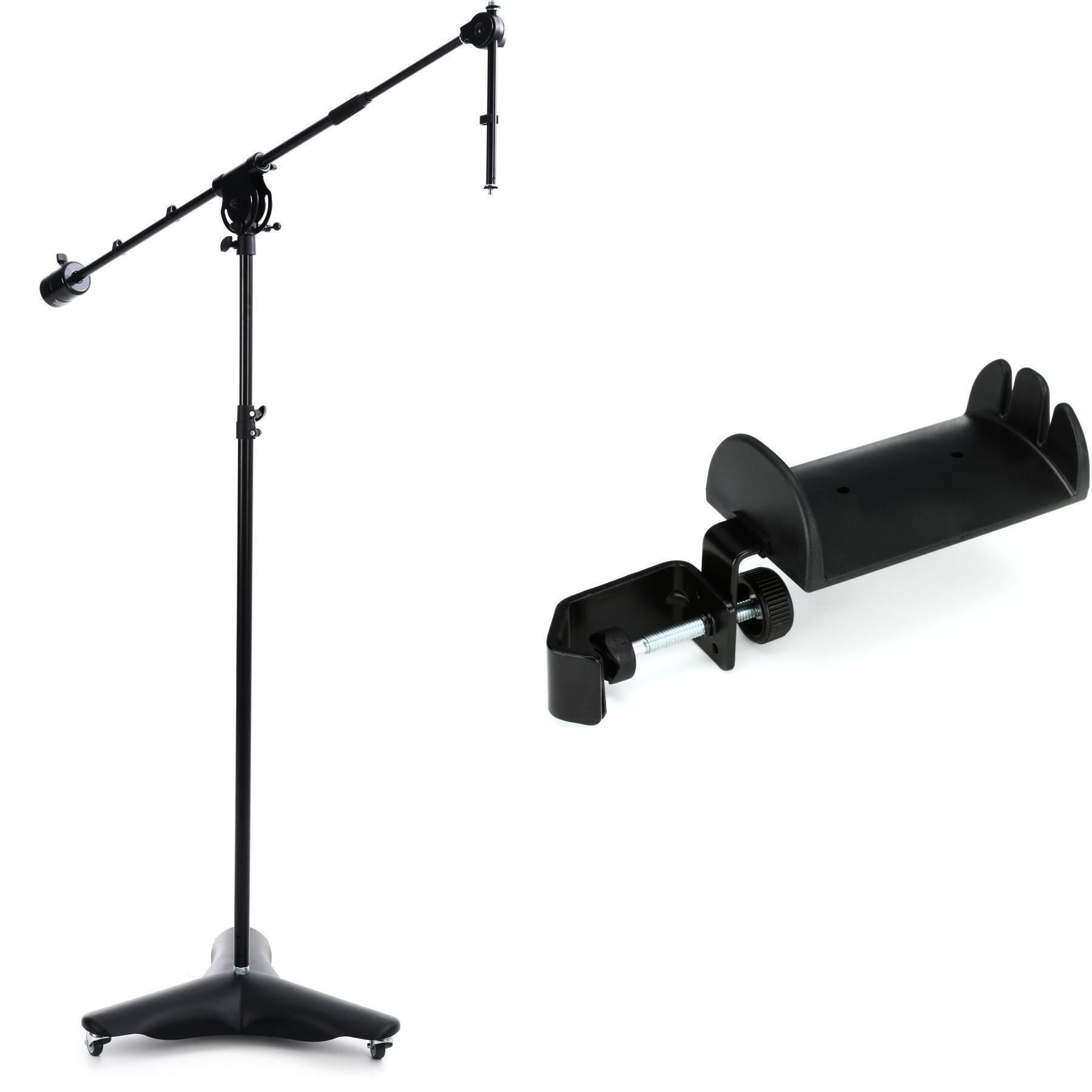 K&M 21430 Mobile Overhead Microphone Stand | Sweetwater