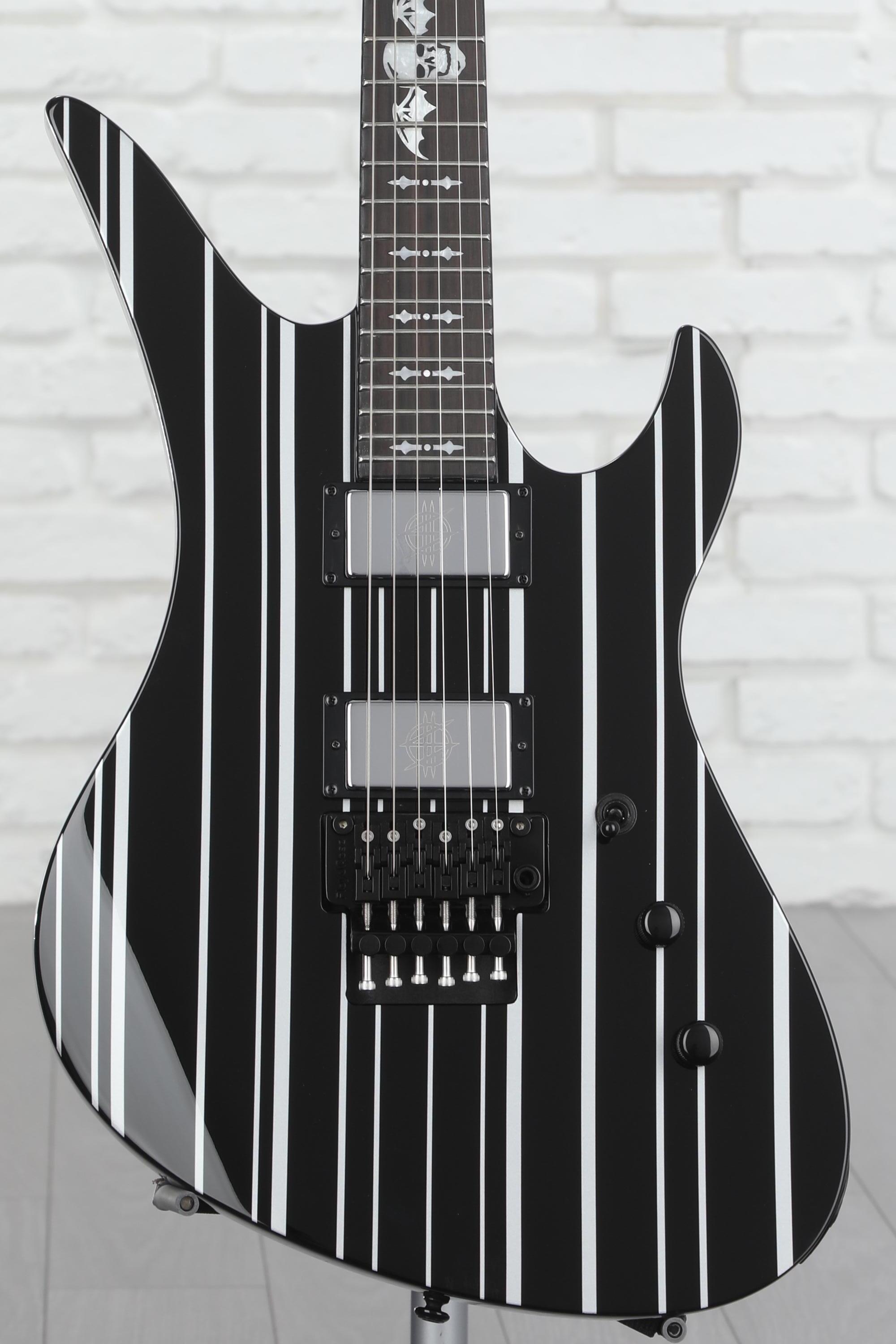 Schecter Synyster Gates Custom - Gloss Black with Silver Stripes |  Sweetwater