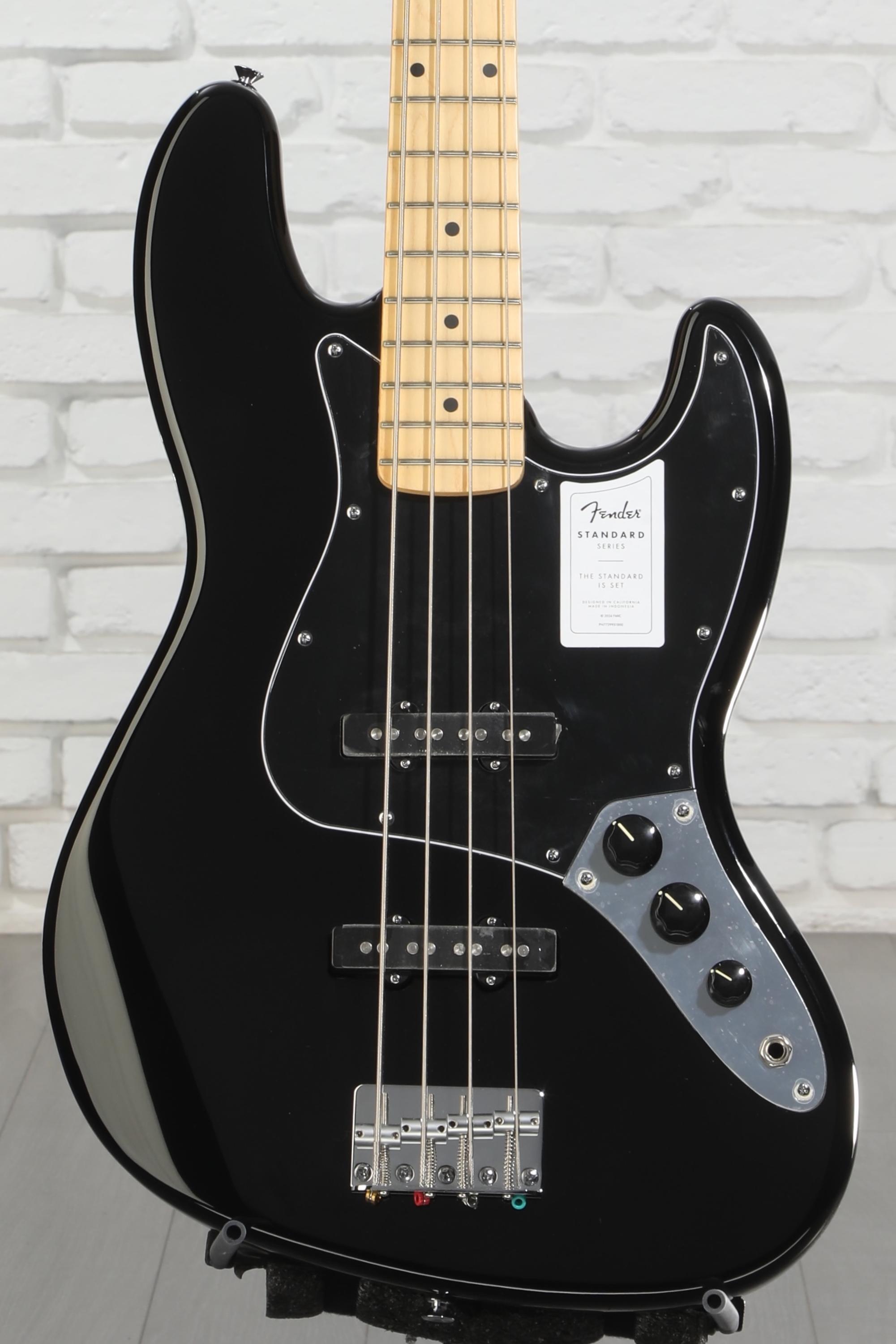 Fender Standard Jazz Bass - Black, Maple Fingerboard | Sweetwater
