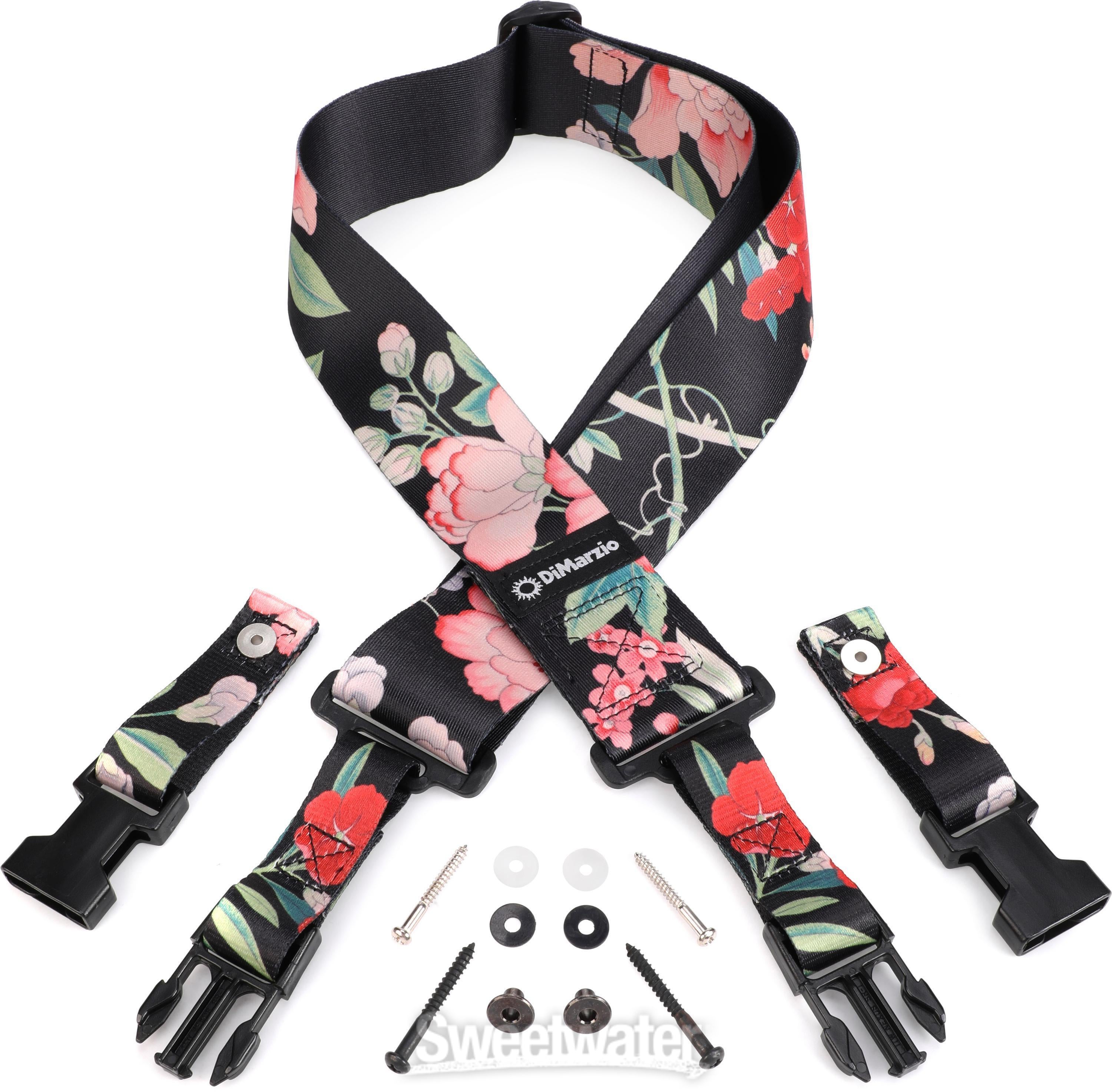 福袋 Vai Steve DiMarzio ClipLock Black Botanical - Strap Guitar ギターアクセサリ