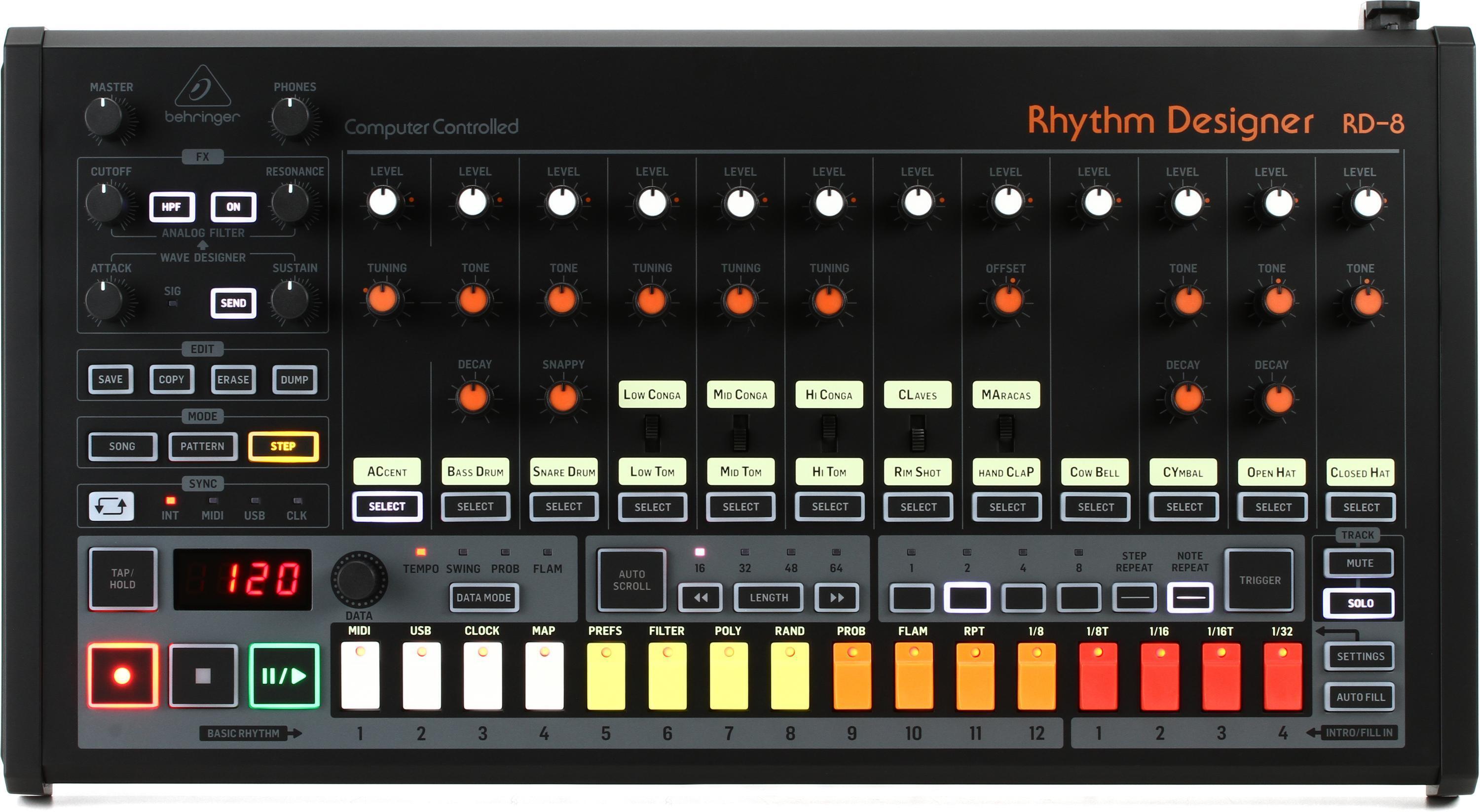 Behringer Rhythm Designer RD-8 Analog Drum Machine | Sweetwater