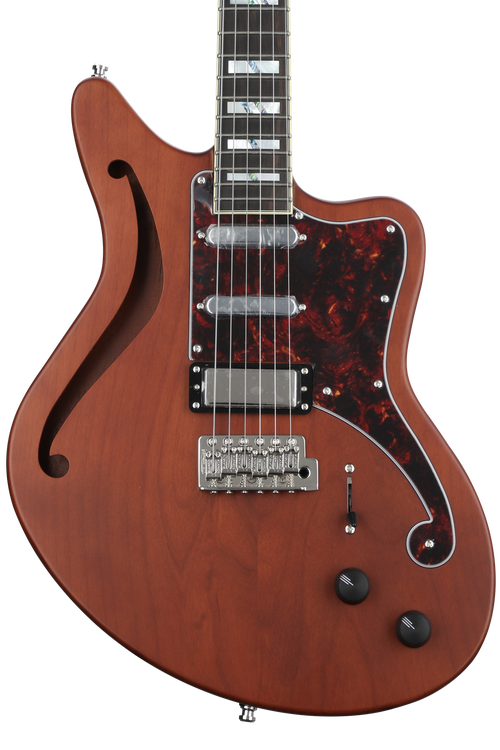 D'Angelico Deluxe Bedford SH Semi-hollowbody Electric Guitar - Matte Walnut  with Wilkinson Tremolo