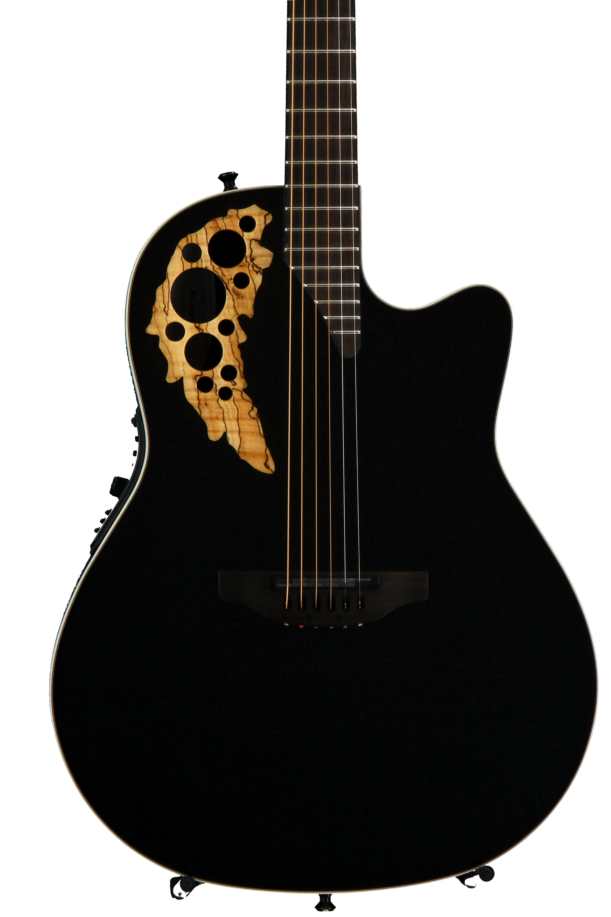 Ovation Elite TX Super Shallow, Spalt Maple Epaulet - Black