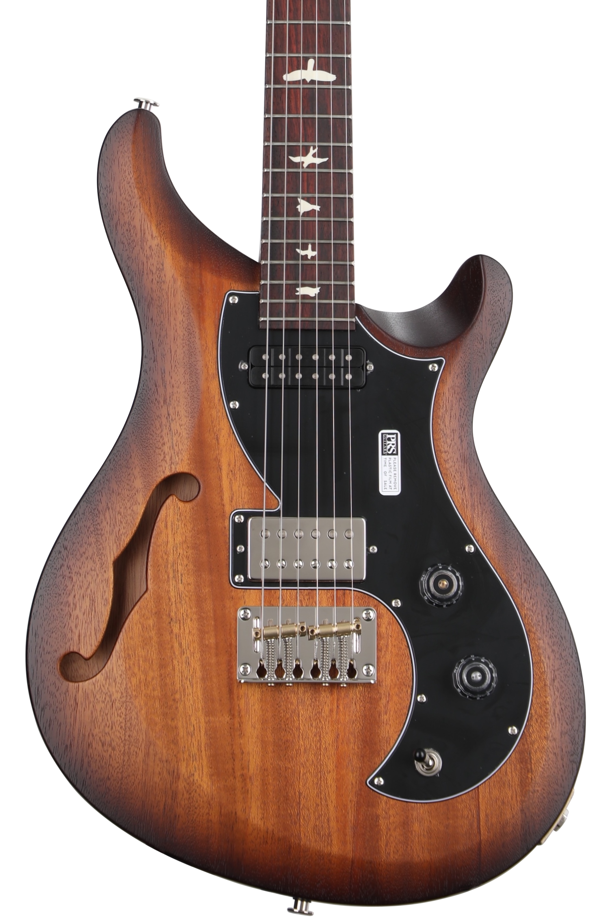 PRS S2 Vela Semi-Hollow Satin Electric Guitar - McCarty Tobacco Sunburst Satin
