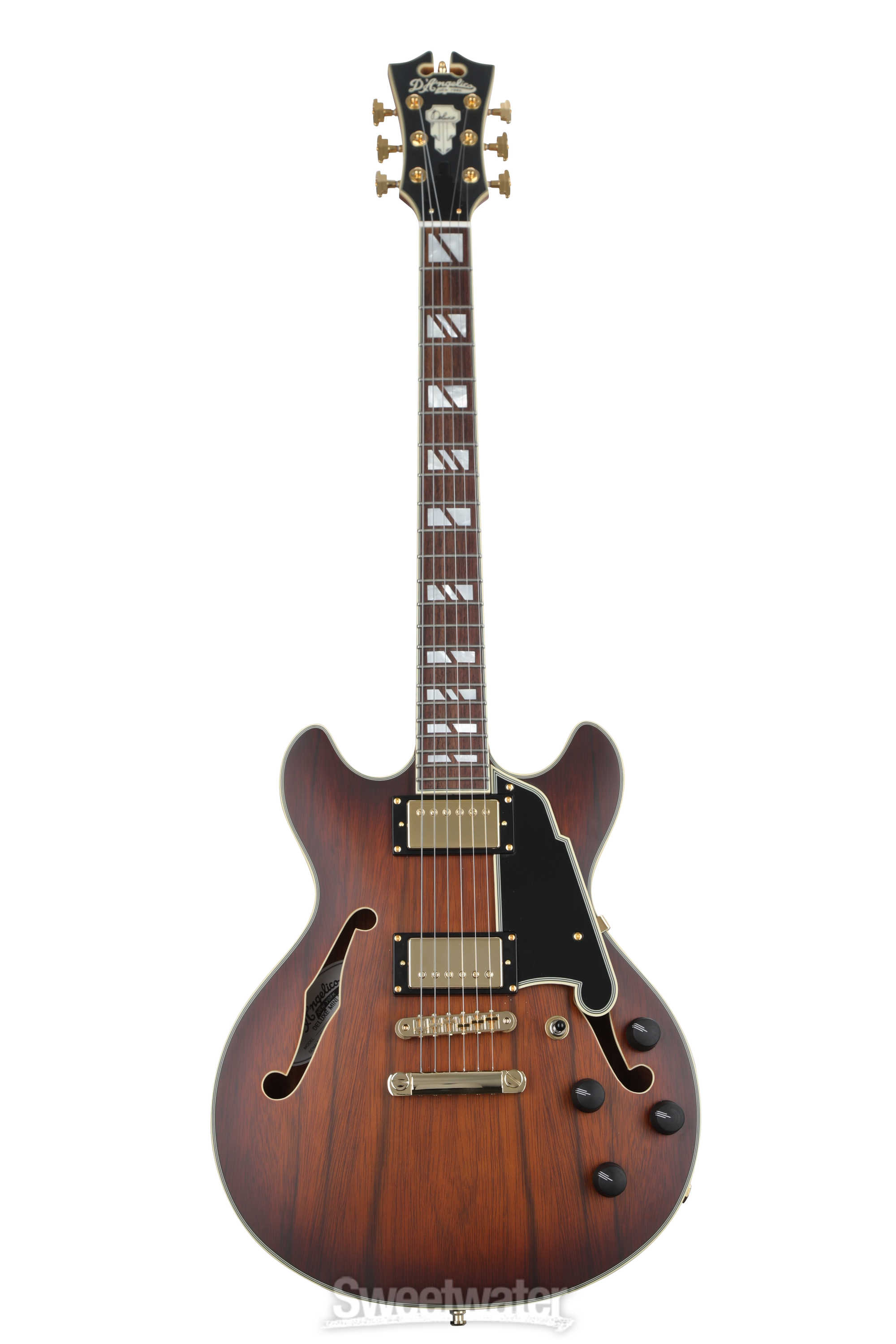 D'Angelico Deluxe Mini DC Semi-hollowbody Electric Guitar - Satin