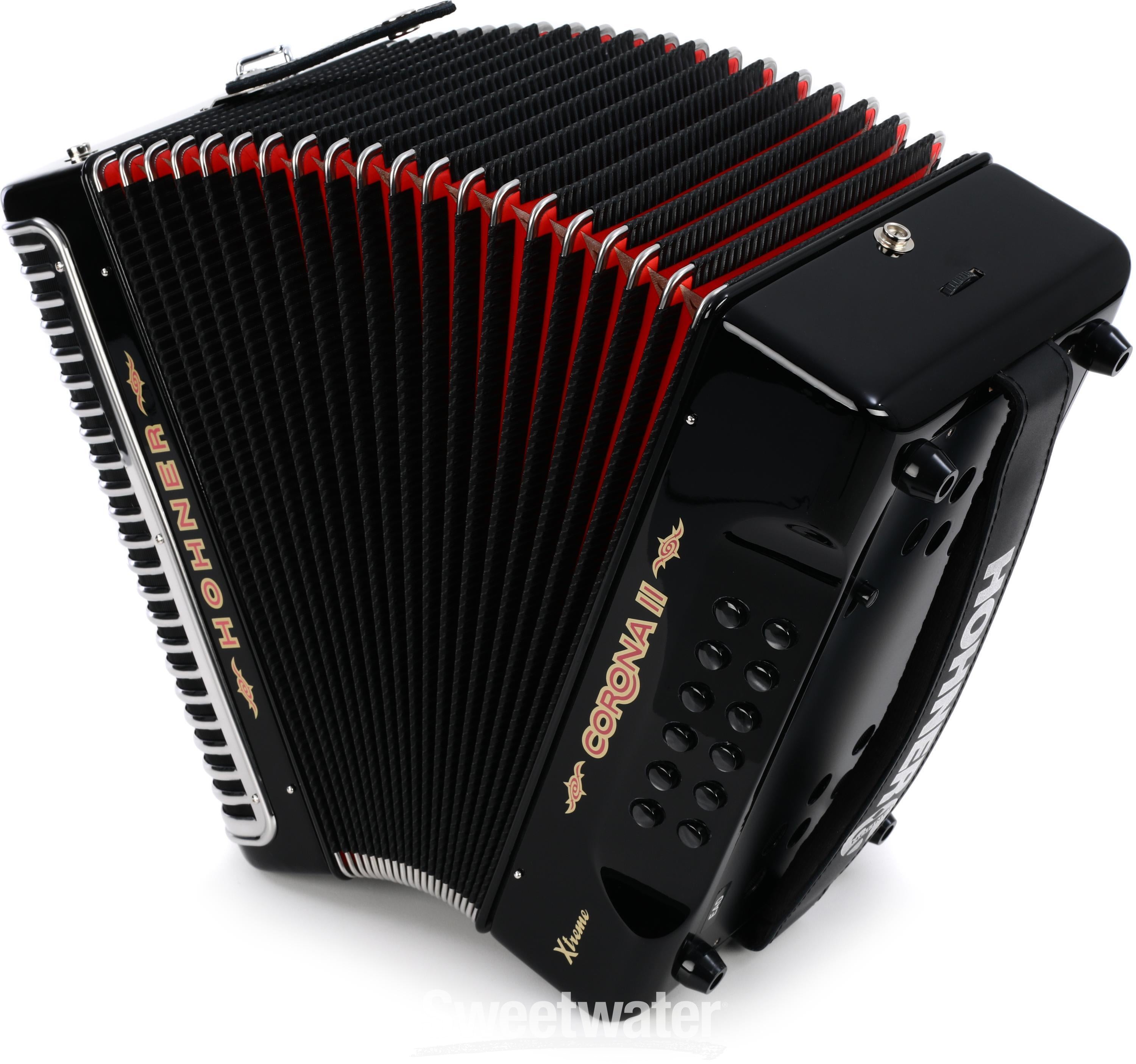 CORONA コロナ A-2 DECK GROSGRAIN NAVY Hohner Corona II Xtreme GCF (Sol) Diatonic Accordion - Pearl