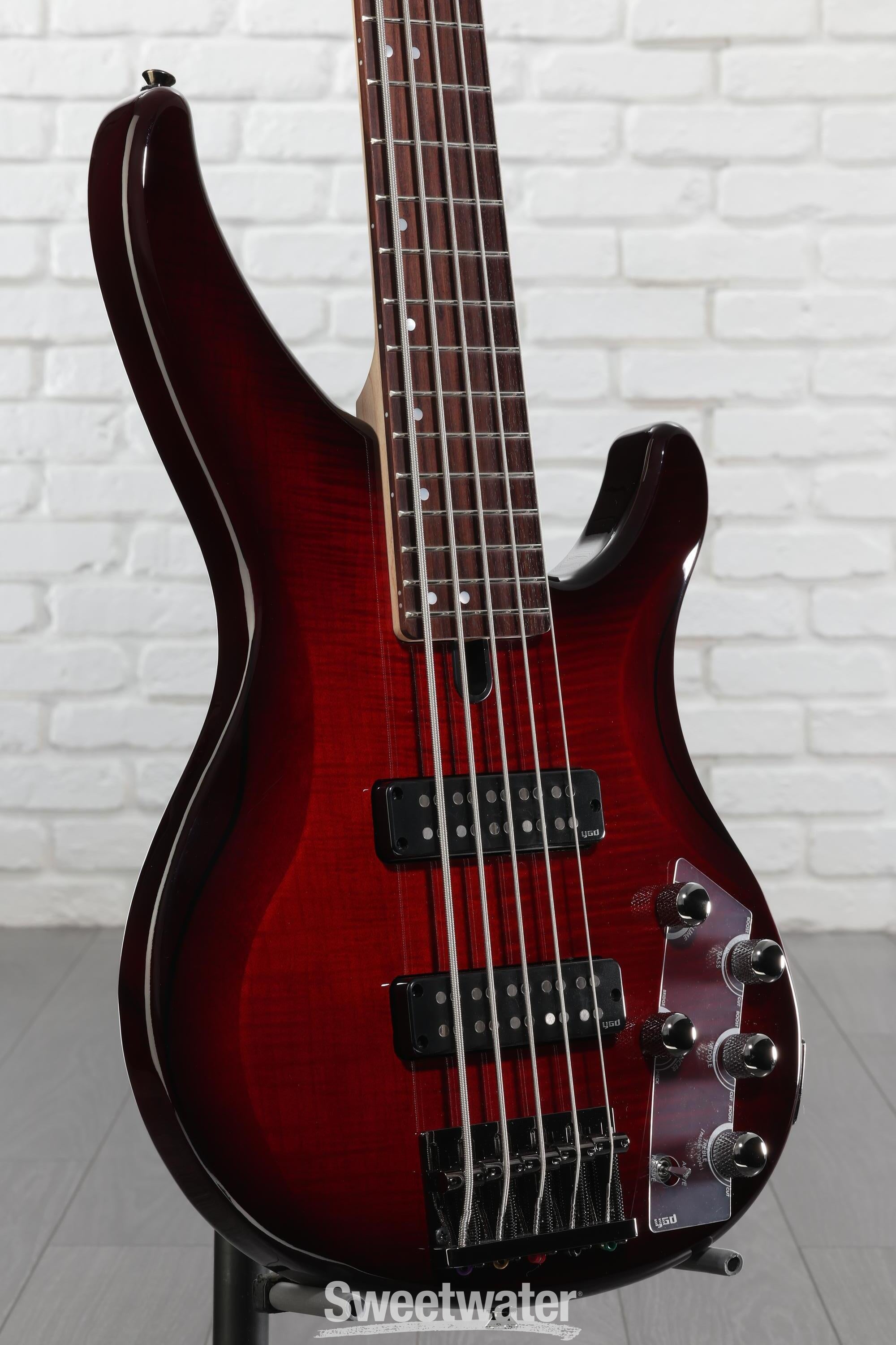 Yamaha TRBX605FM 5-string Bass Guitar - Dark Red Burst | Sweetwater
