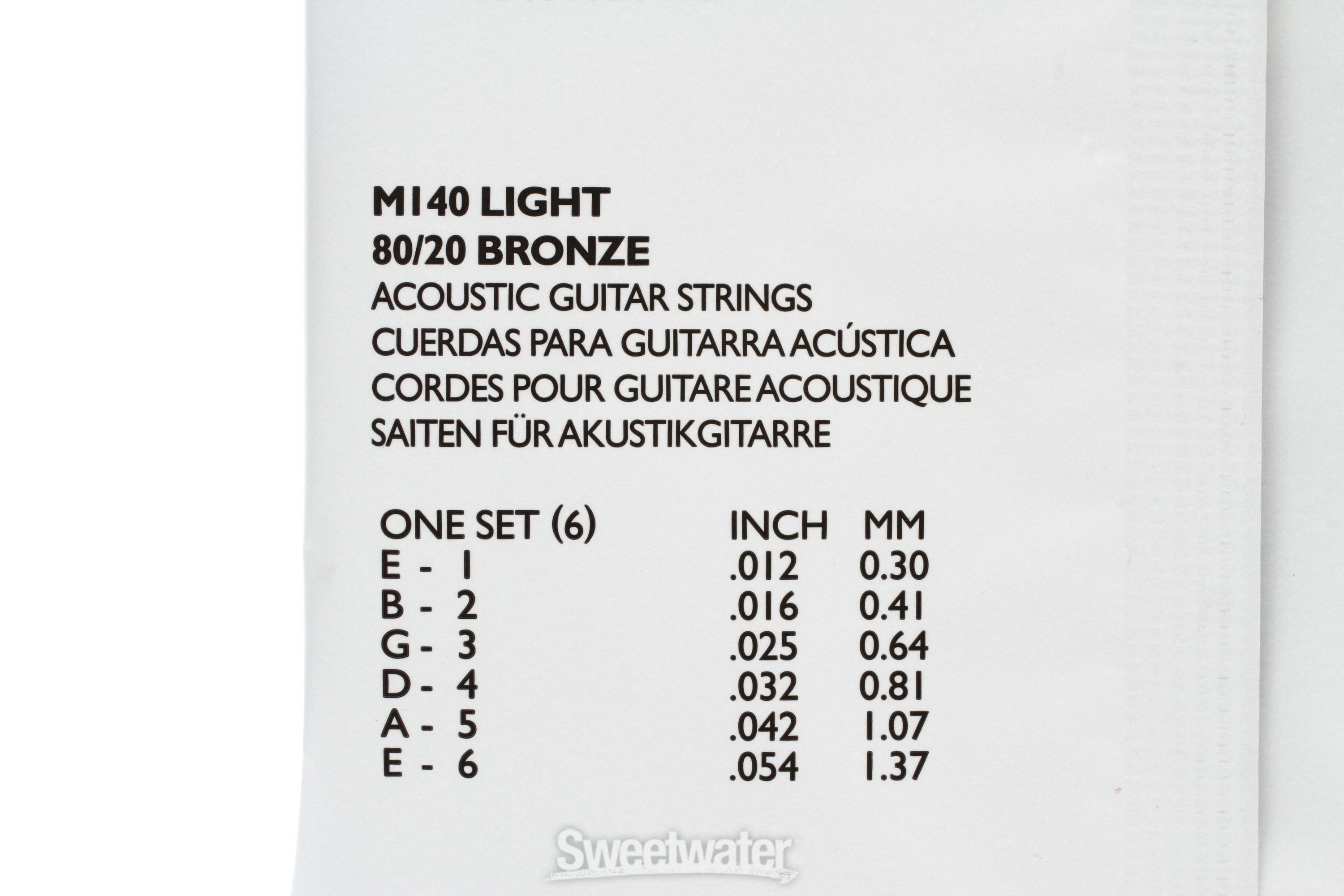 Martin M 140 80 20 Bronze Light Acoustic Strings Reviews Sweetwater