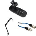 Photo of Audio-Technica AT2040 Hypercardioid Dynamic Podcast Microphone Bundle with Desktop Boom Stand and Cable