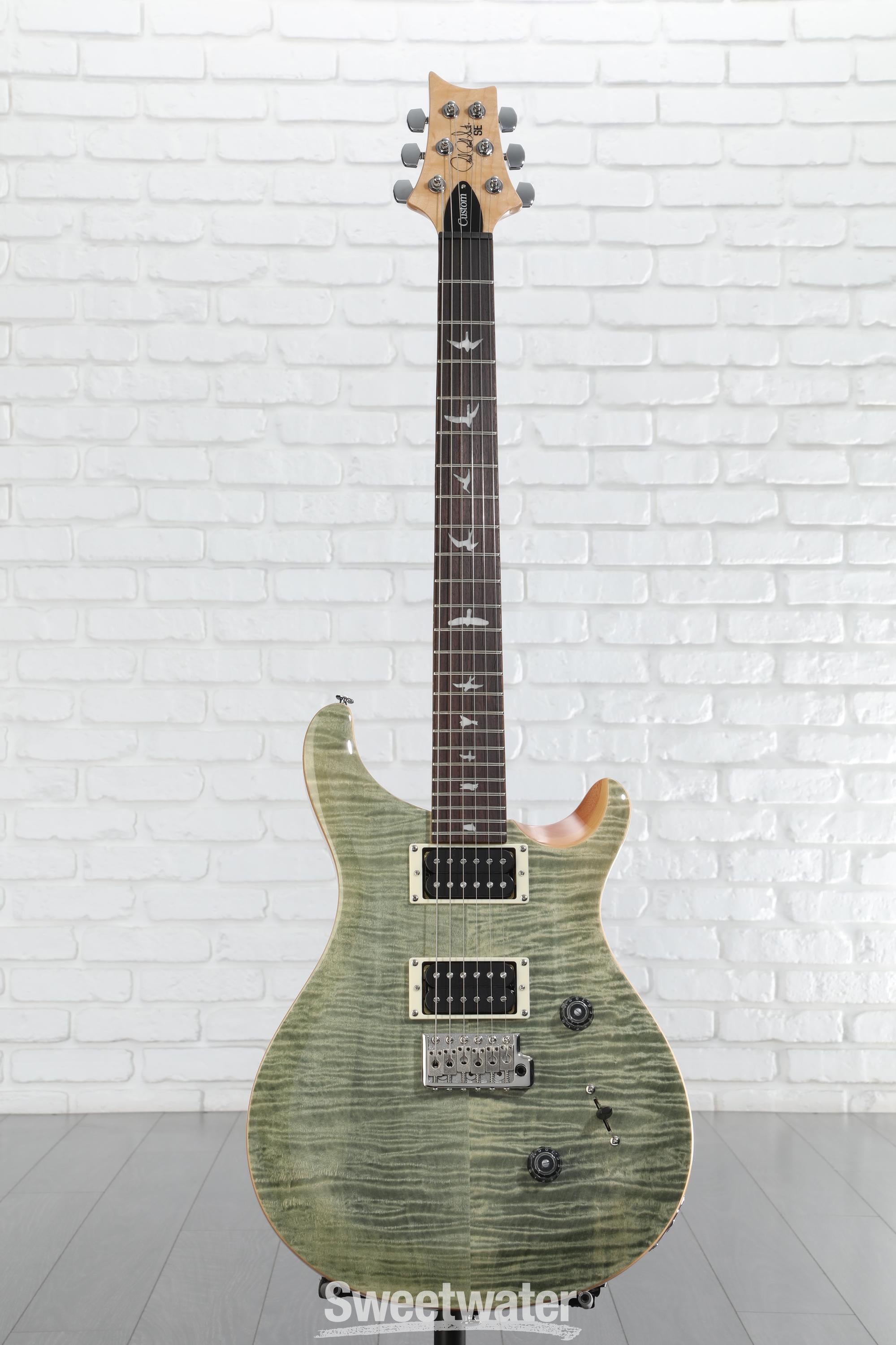 PRS SE Custom 24 Electric Guitar - Trampas Green, Sweetwater