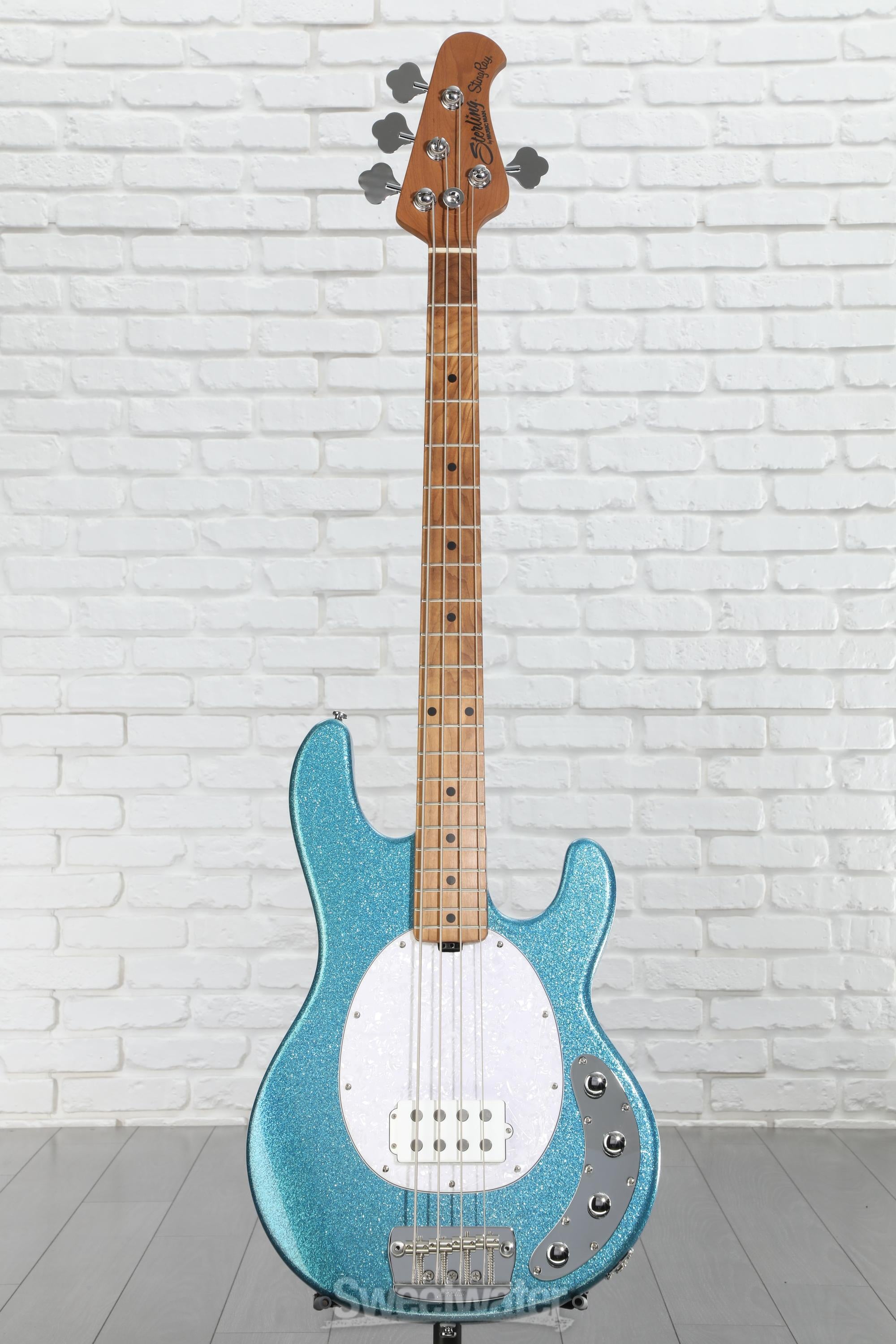 Sterling By Music Man StingRay RAY34 Bass Guitar - Blue Sparkle