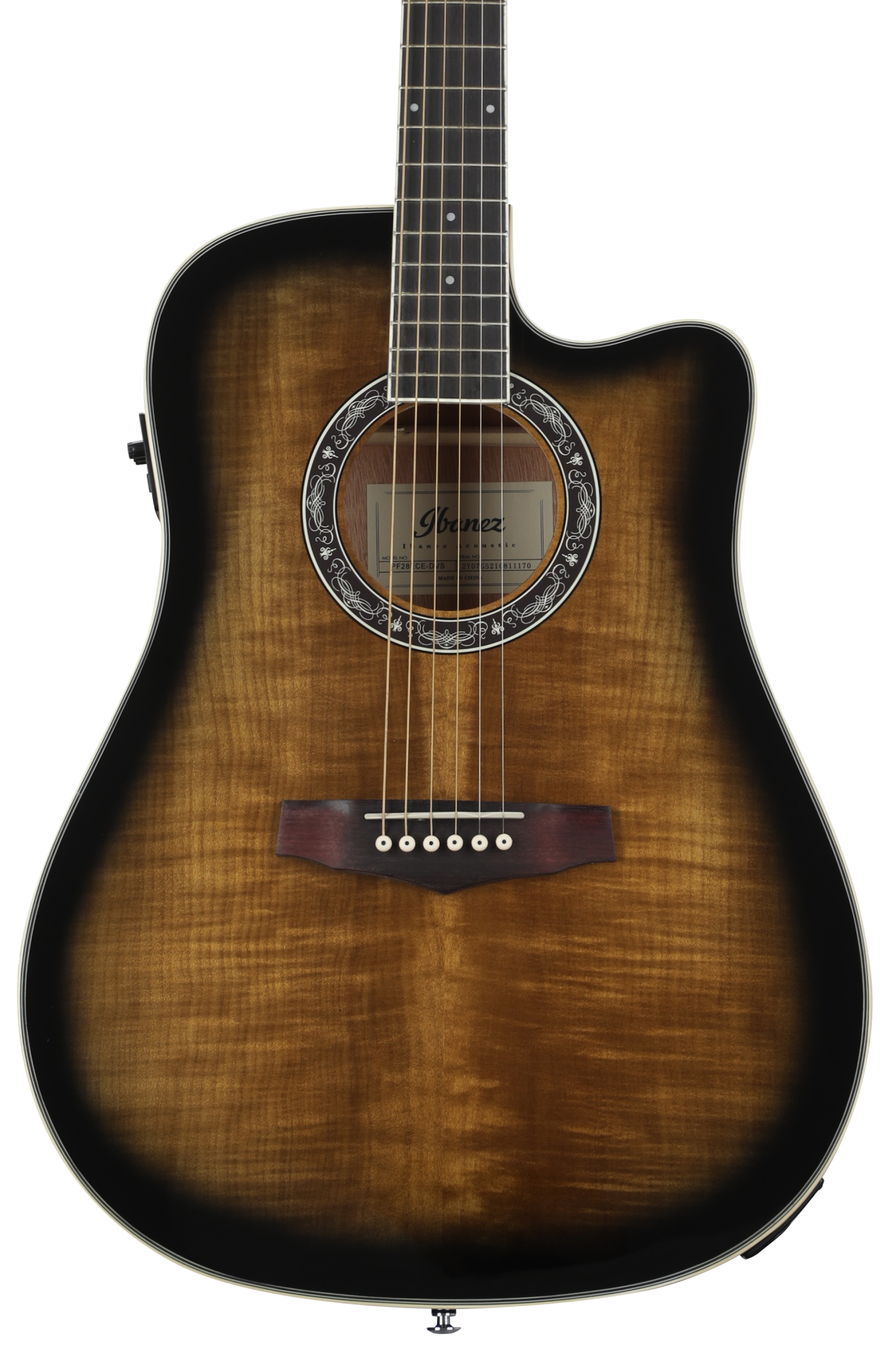ギター Ibanez PC33CENT Electric Acoustic Guitar Ibanez PF28ECE Acoustic-Electric Guitar - Dark Violin