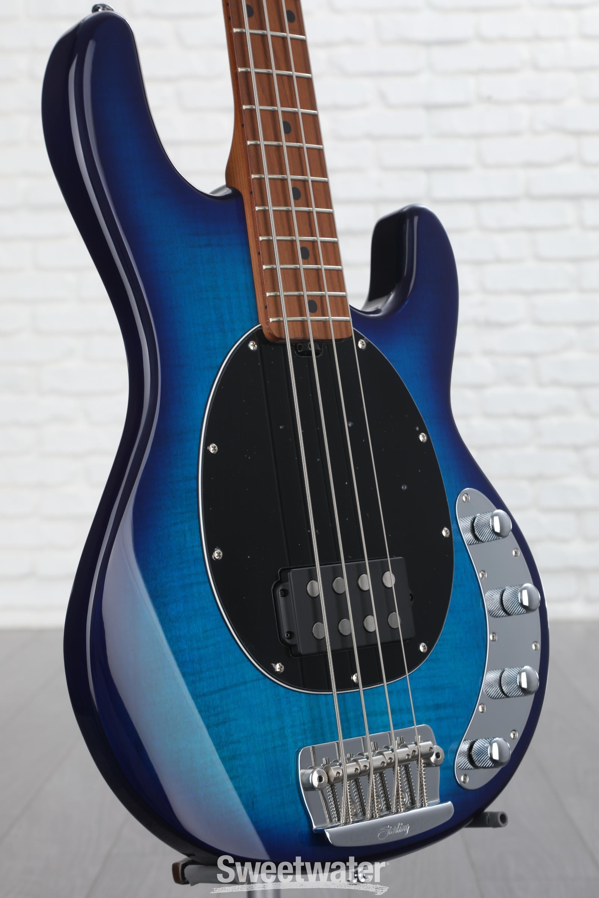 Sterling By Music Man StingRay RAY34FM Bass Guitar - Neptune Blue 