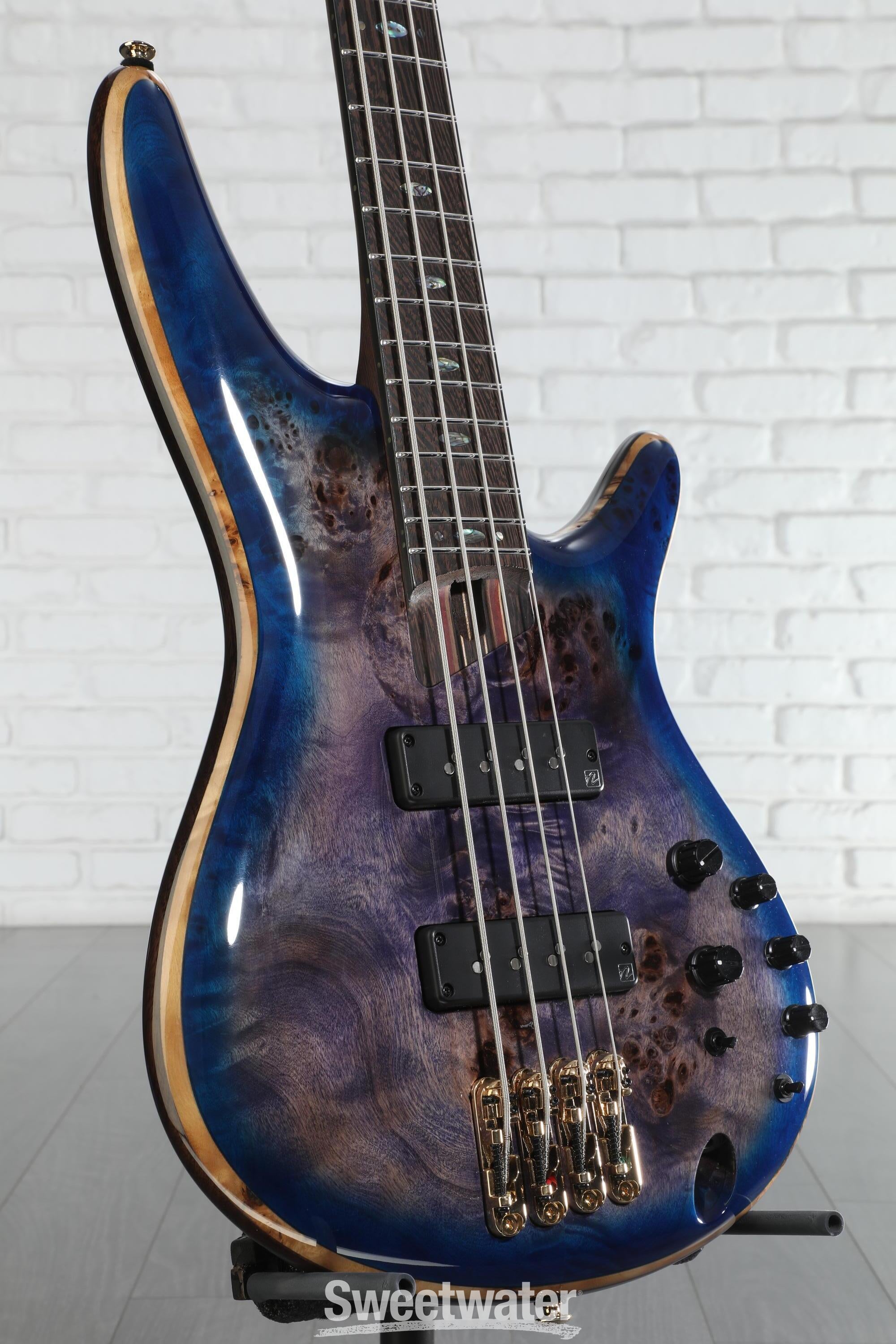 BS リコリーナ260 BLU Ibanez Premium SR2600 Bass Guitar - Cerulean Blue Burst | Sweetwater