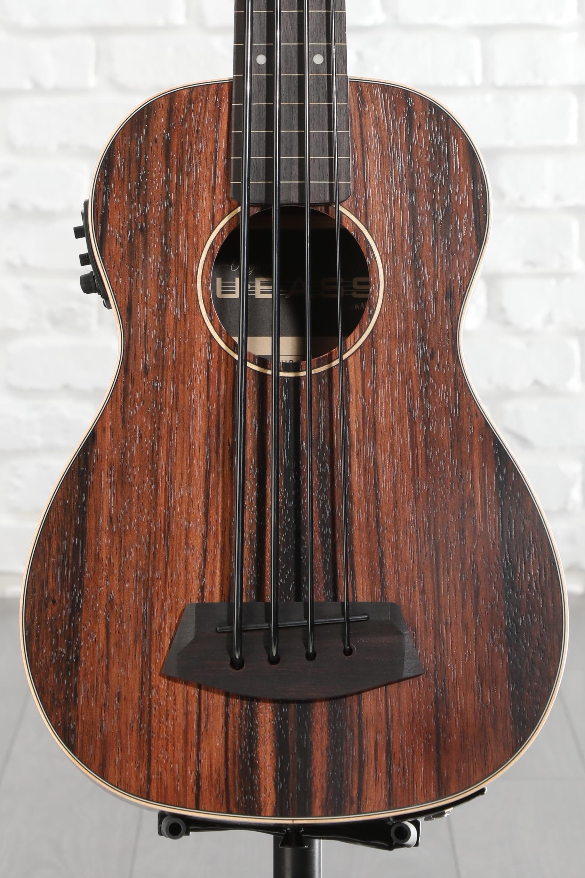 Kala U-Bass Fretless Acoustic-Electric Bass Ukulele - Striped