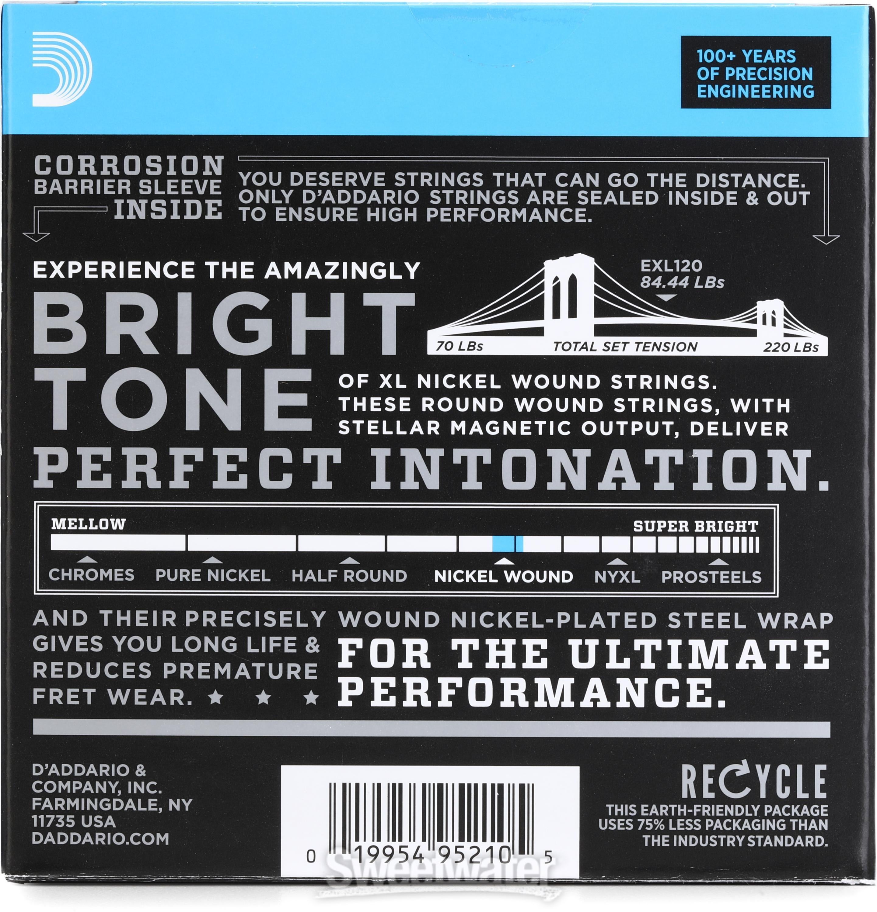 D'Addario EXL120 XL Nickel Wound Electric Guitar Strings