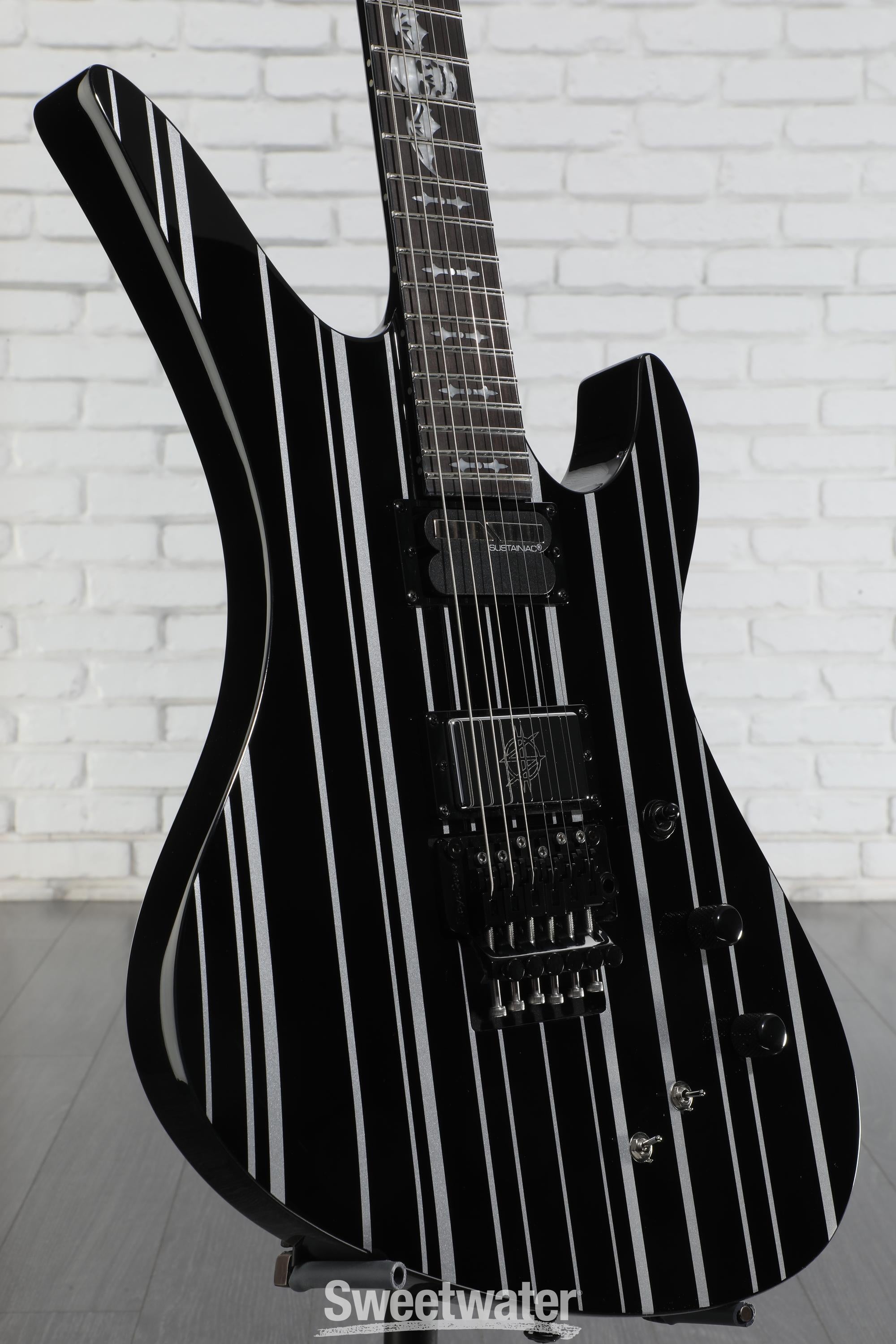 Schecter Synyster Gates Custom-S - Gloss Black with Silver Stripes