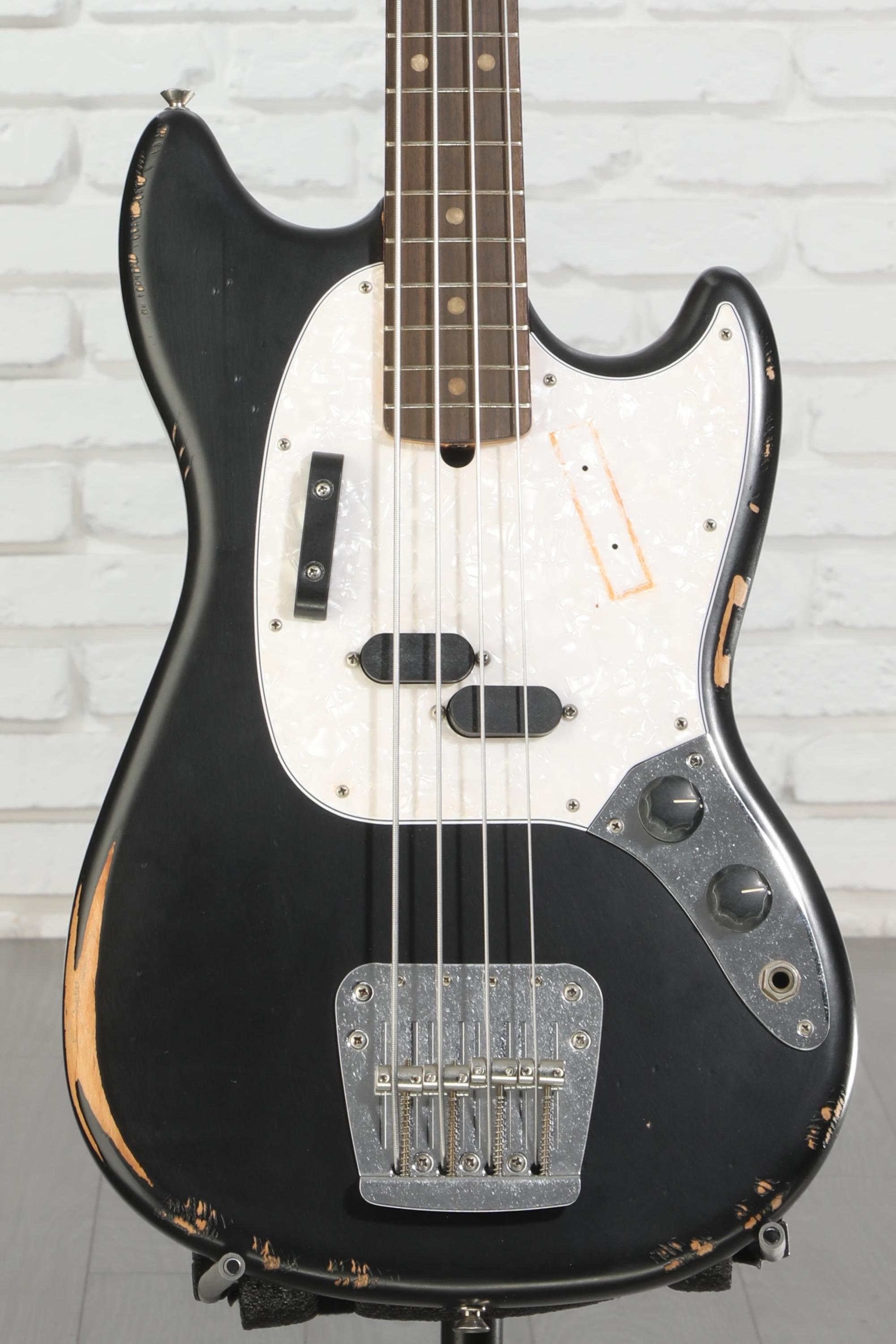 Fender JMJ Road Worn Mustang Bass - Black | Sweetwater
