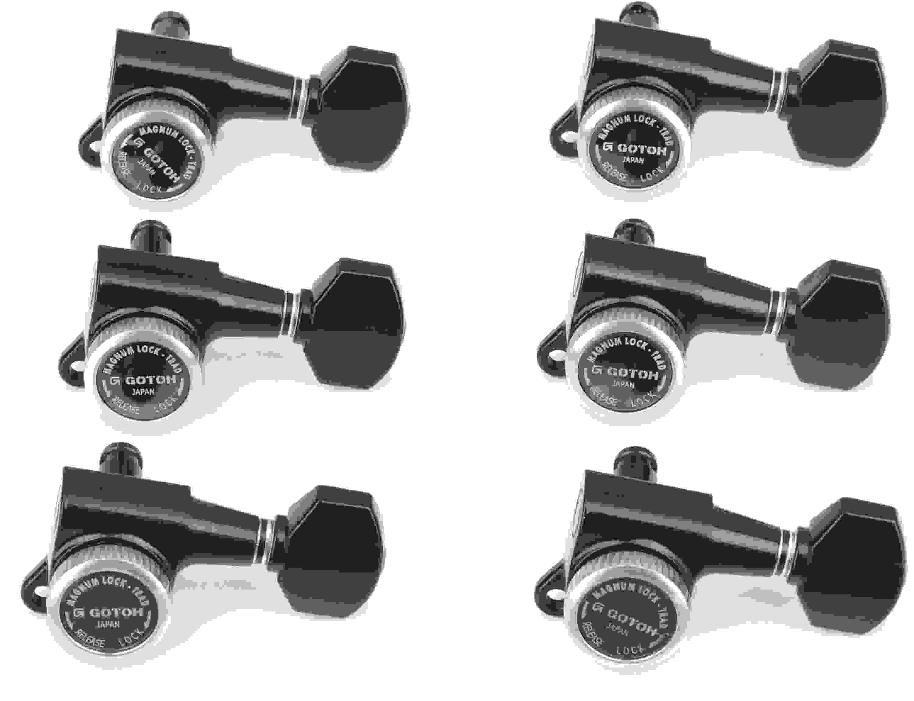 Gotoh SG381-07 MG-T Locking Tuners - 6 In-line Right-handed, Black ...