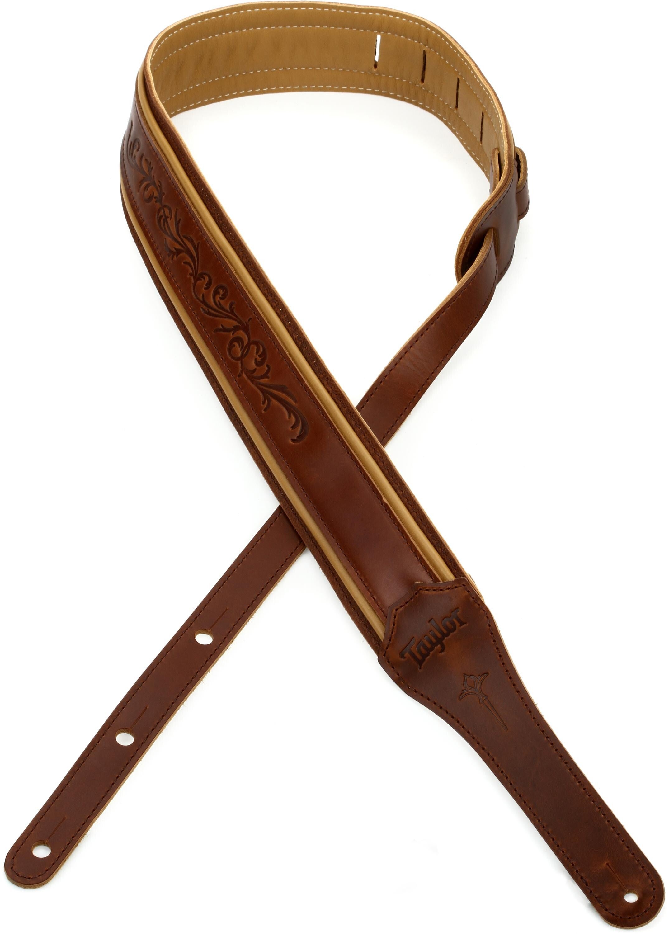 Taylor Taylor Taylor Nouveau 2.5インチ ギターストラップ - ブラウン Taylor Taylor Nouveau 3-inch Guitar Strap - Black Leather | Sweetwater