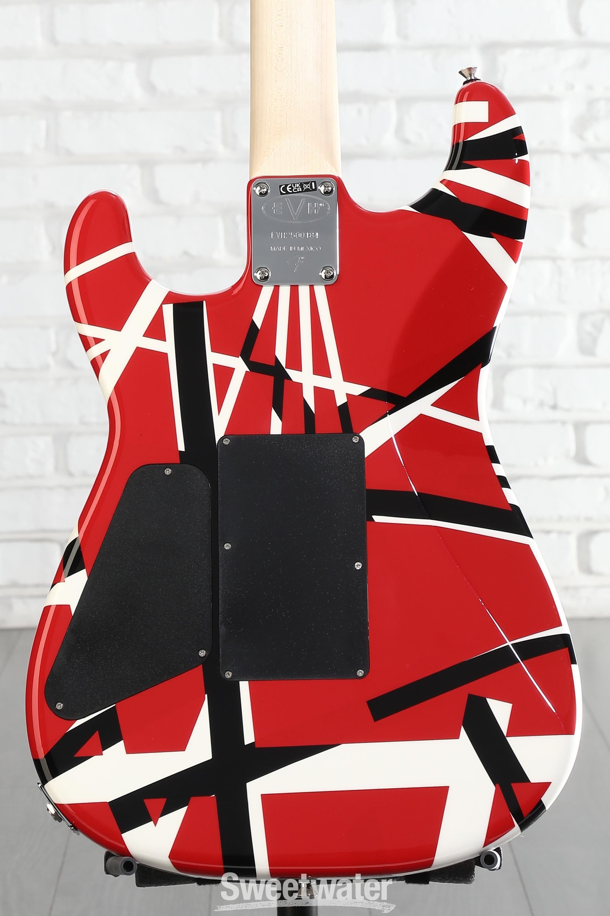 EVH Striped Series - Red with Black and White Stripes | Sweetwater