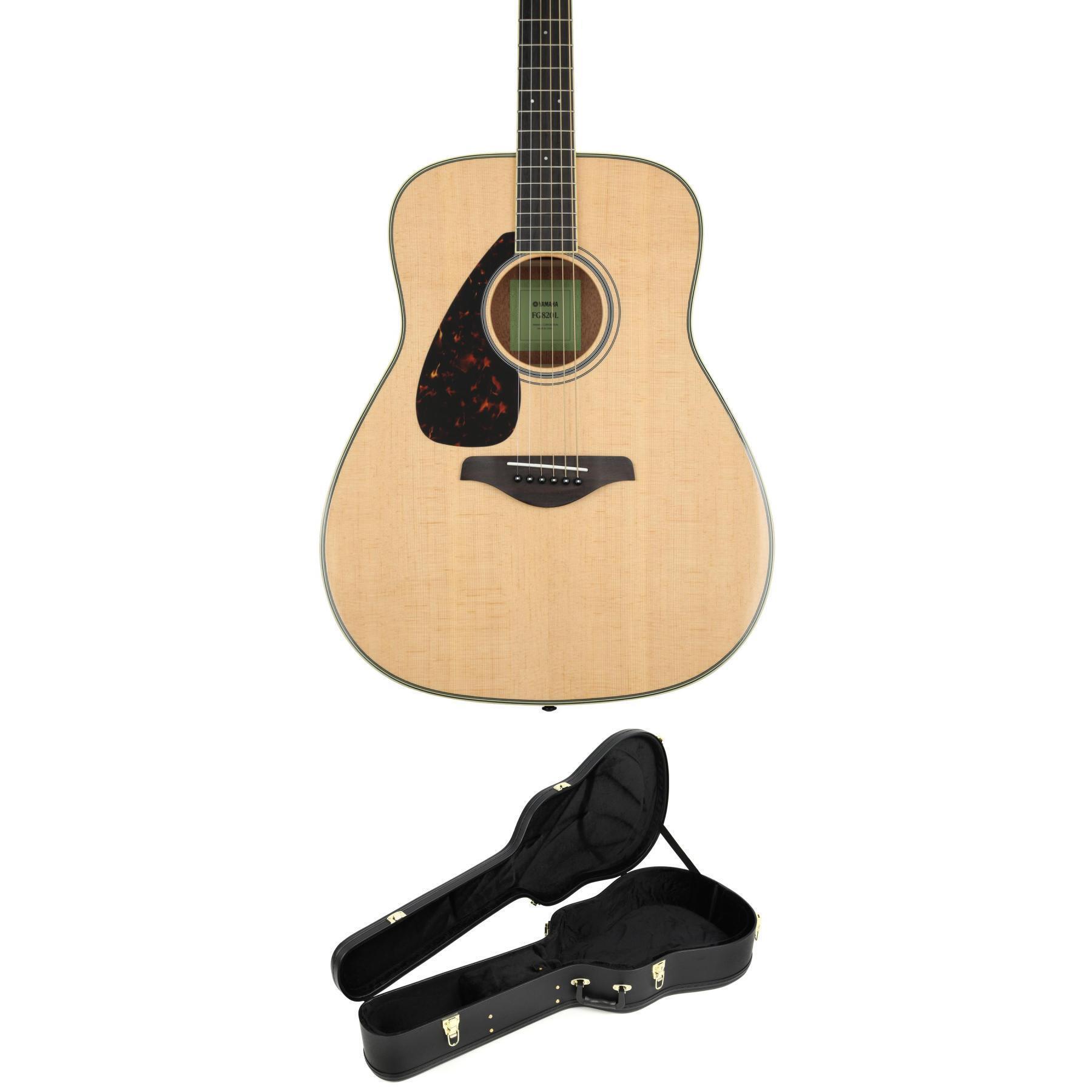 Yamaha FG820 Dreadnought Left-handed Acoustic Guitar with Case- Natural
