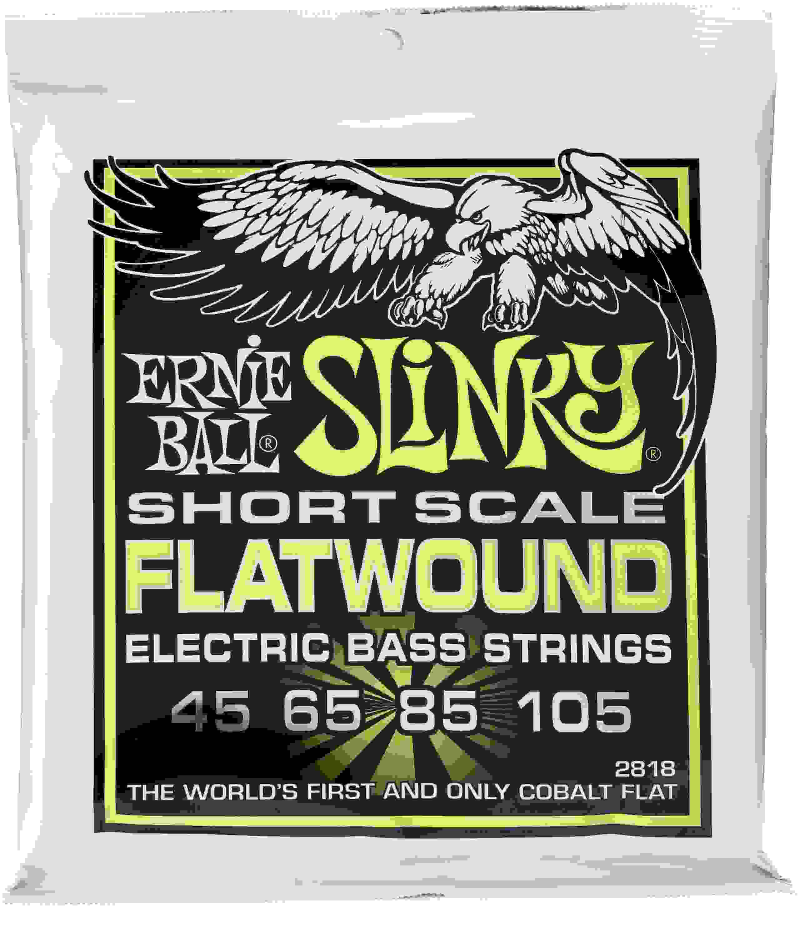 Ernie Ball 2818 Regular Slinky Flatwound Electric Bass Guitar Strings .045.105 Short Scale