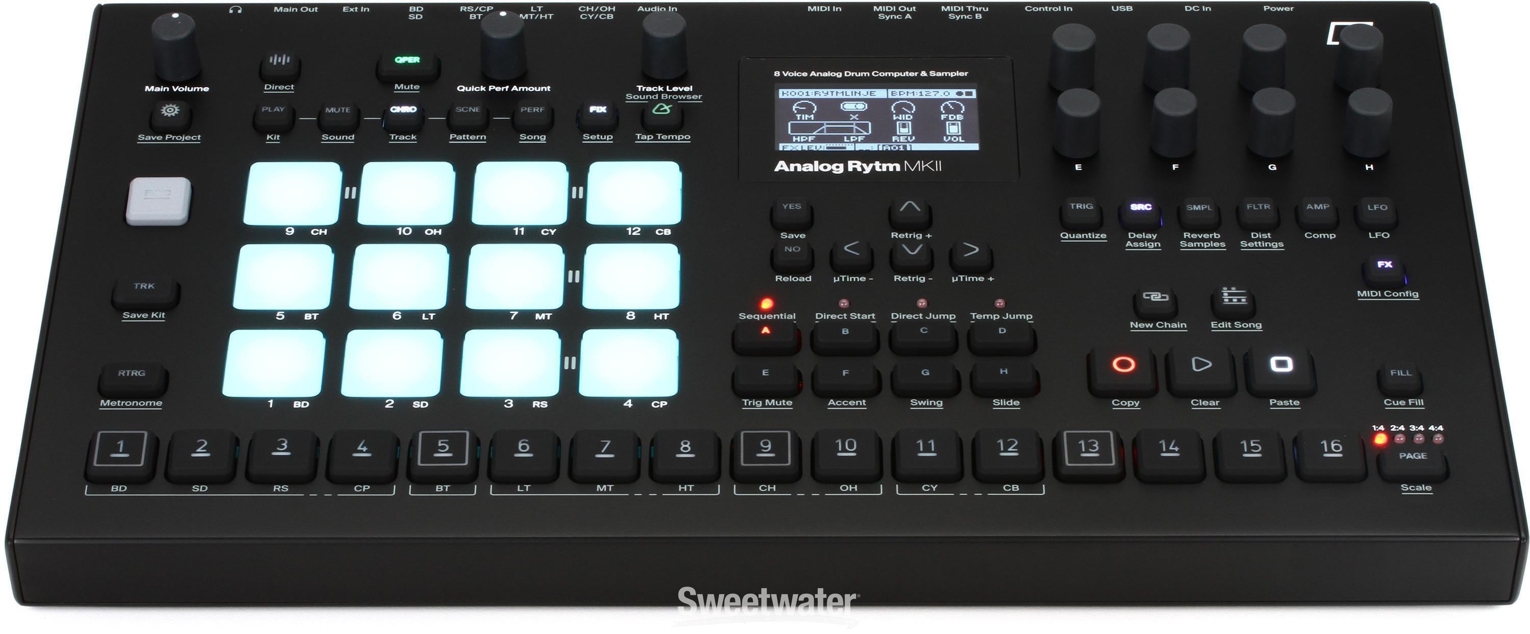 Elektron Analog Rytm MKII 8-voice Analog Drum Computer and Sampler