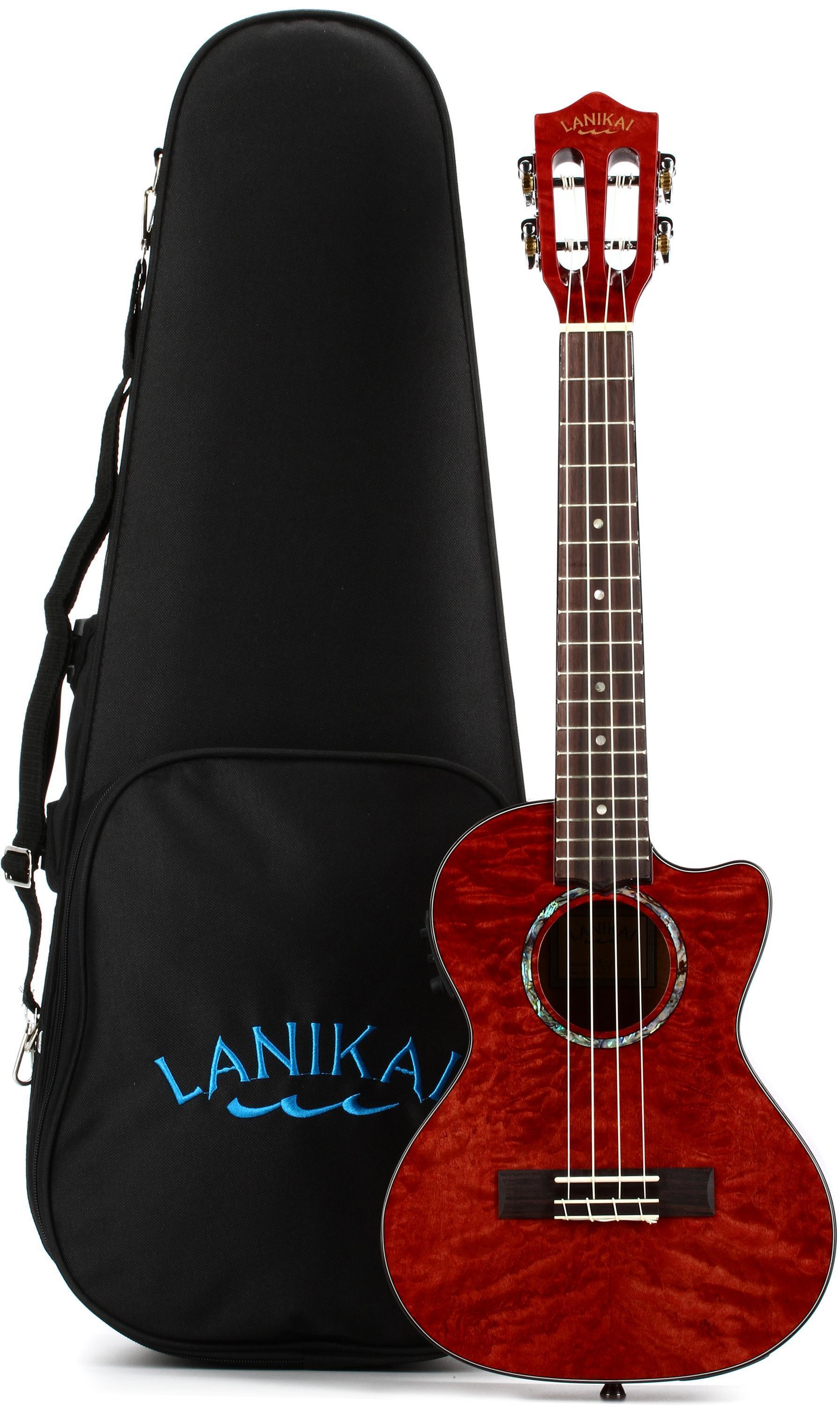 Lanikai QM-RDCET Tenor Ukulele with Cutaway & Electronics