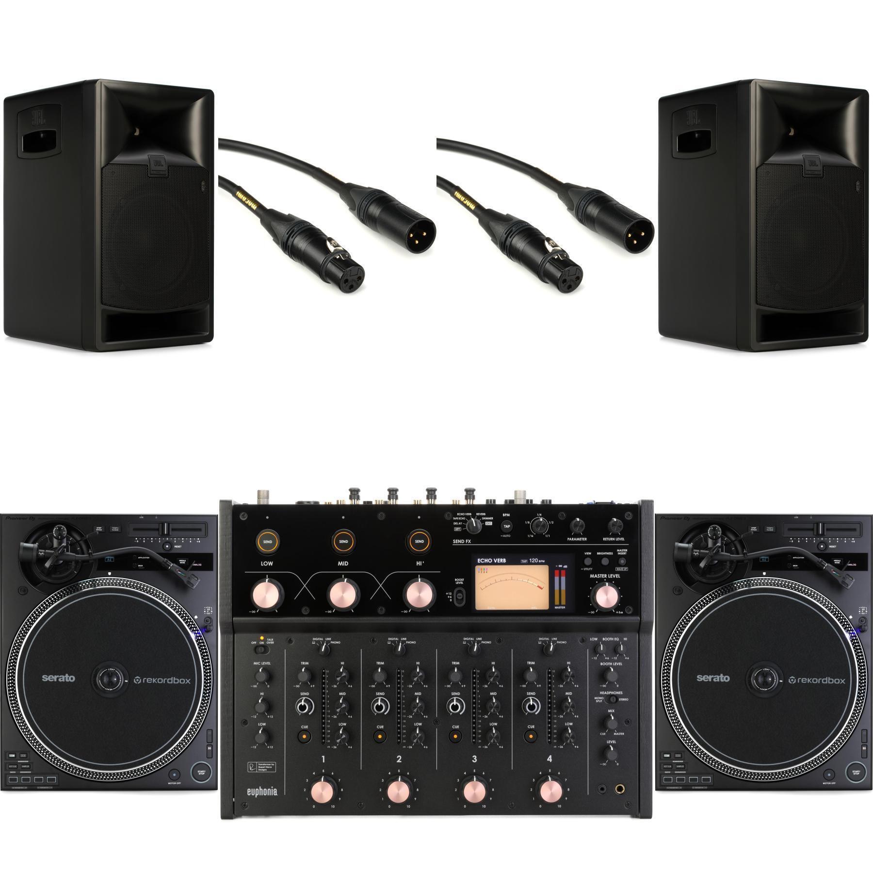 AlphaTheta Euphonia 4-channel Rotary Mixer and Pioneer DJ PLX-CRSS12 Hybrid  Direct Drive Turntables Studio Bundle