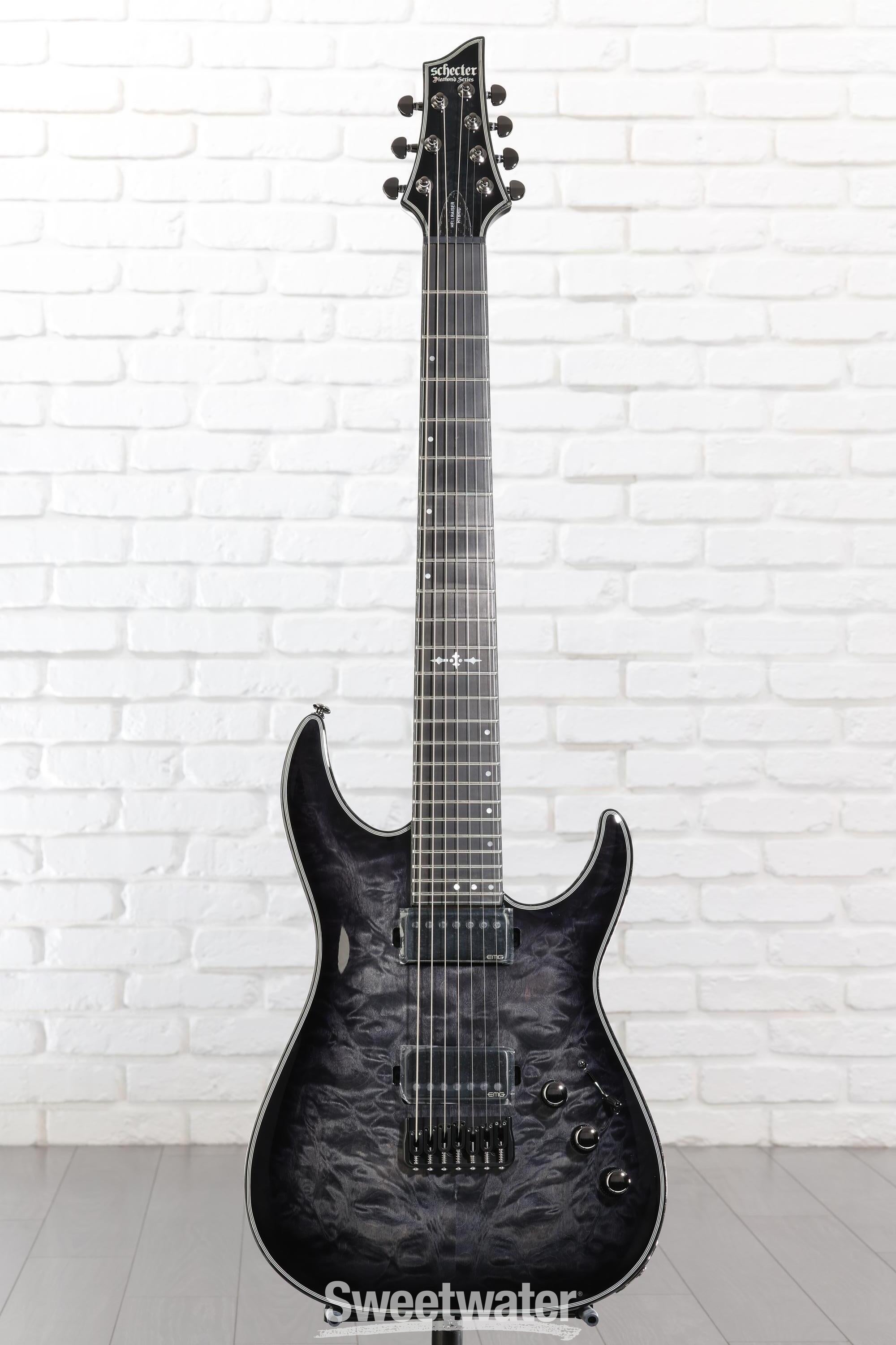 Schecter Hellraiser Hybrid C-7 Electric Guitar - Trans Black Burst