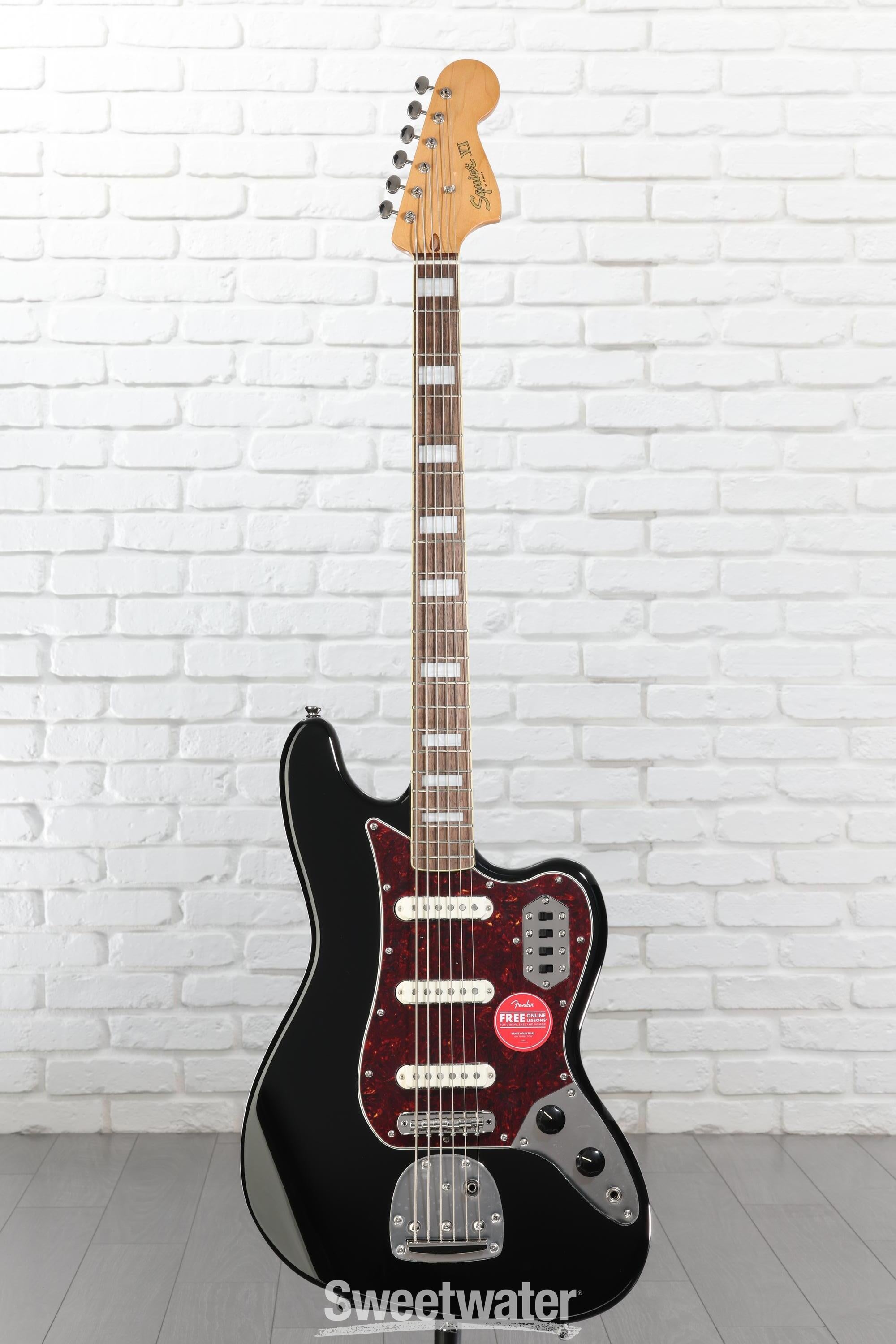 Squier Classic Vibe Bass VI Guitar - Black | Sweetwater