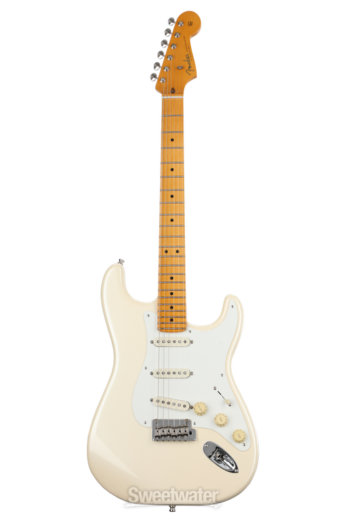 Fender Lincoln Brewster Stratocaster Electric Guitar - Olympic Pearl with  Maple Fingerboard