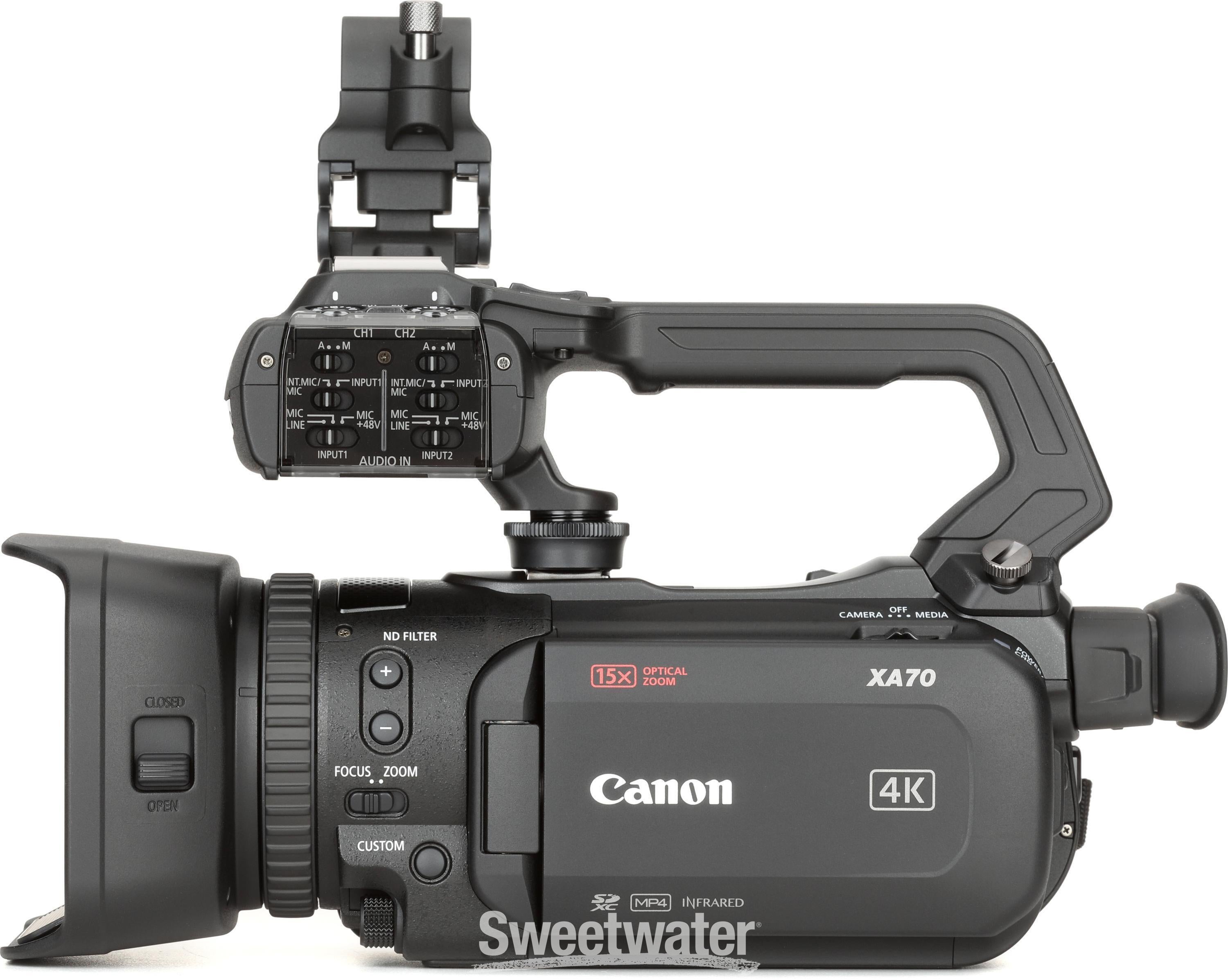 Canon XA70 ビデオカメラ 増量バッテリーとSONY マイクセット！ Canon XA70 Camcorder | Sweetwater