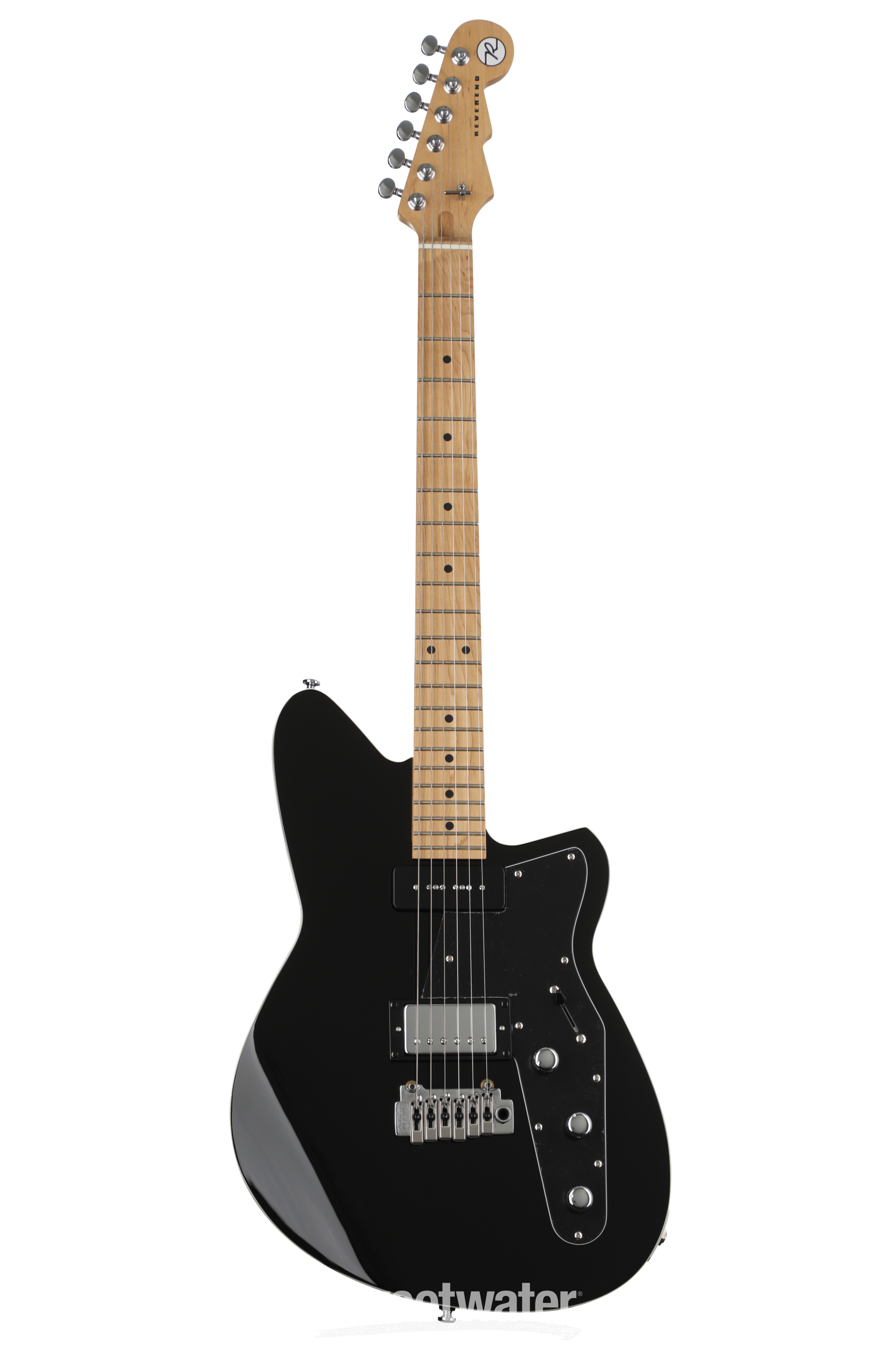 Reverend Double Agent W Electric Guitar with Maple Fingerboard - Midnight  Black