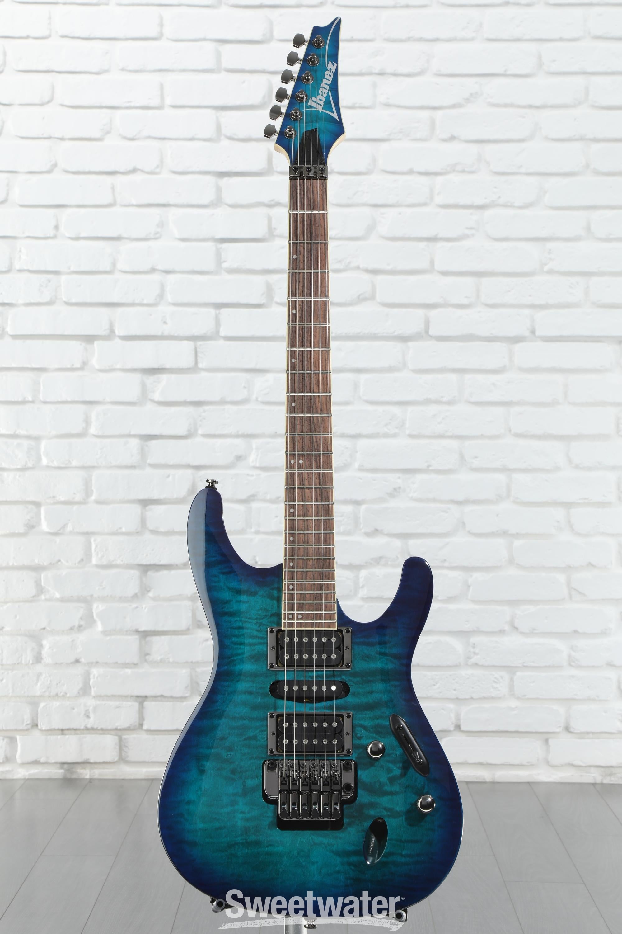 Ibanez S670QM Electric Guitar - Sapphire Blue | Sweetwater