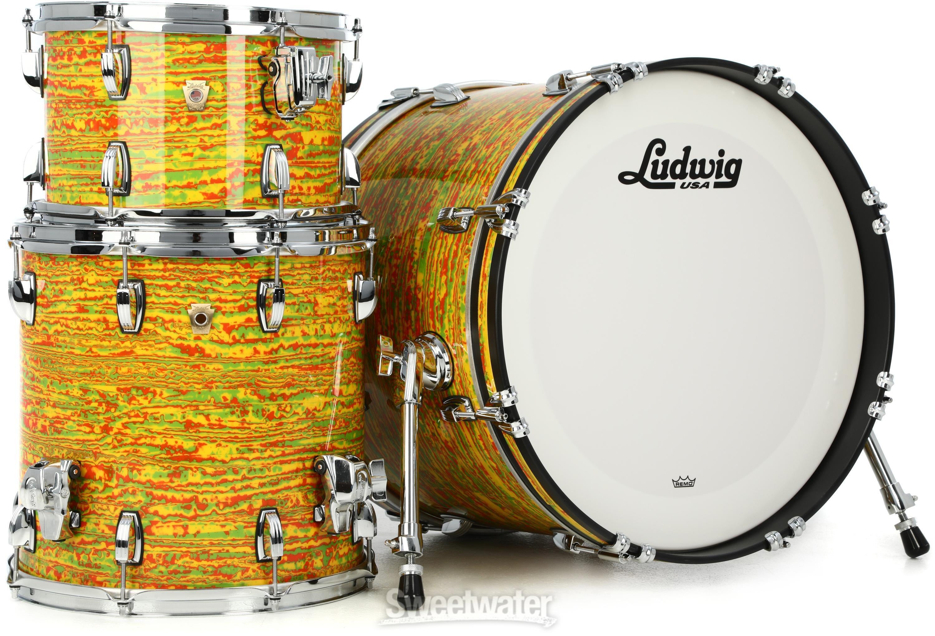 Ludwig Classic Maple Downbeat 3-piece Shell Pack - Citrus Mod